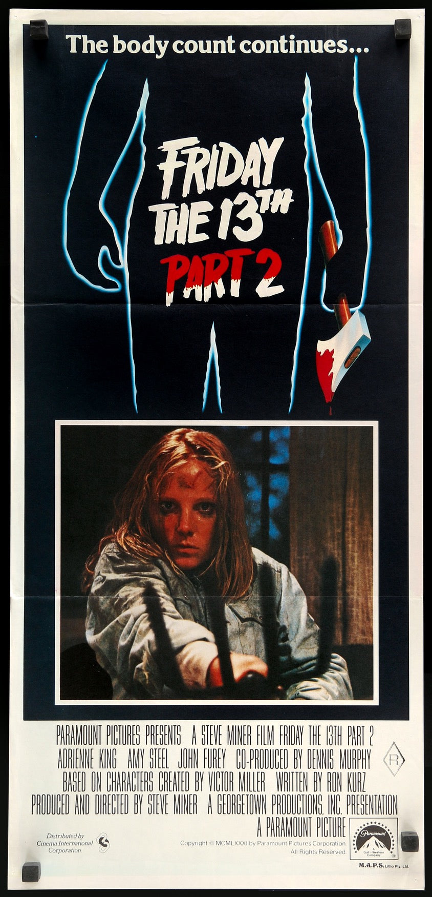 Friday the 13th Part 2 (1981) original movie poster for sale at Original Film Art - Vintage Movie Posters