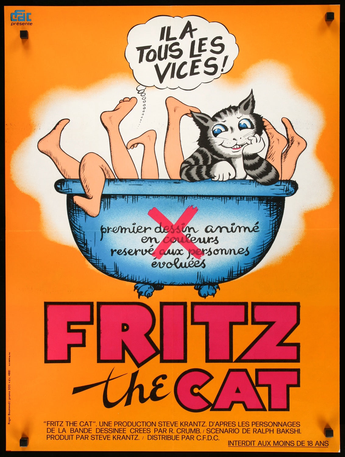 Fritz the Cat (1972) original movie poster for sale at Original Film Art - Vintage Movie Posters