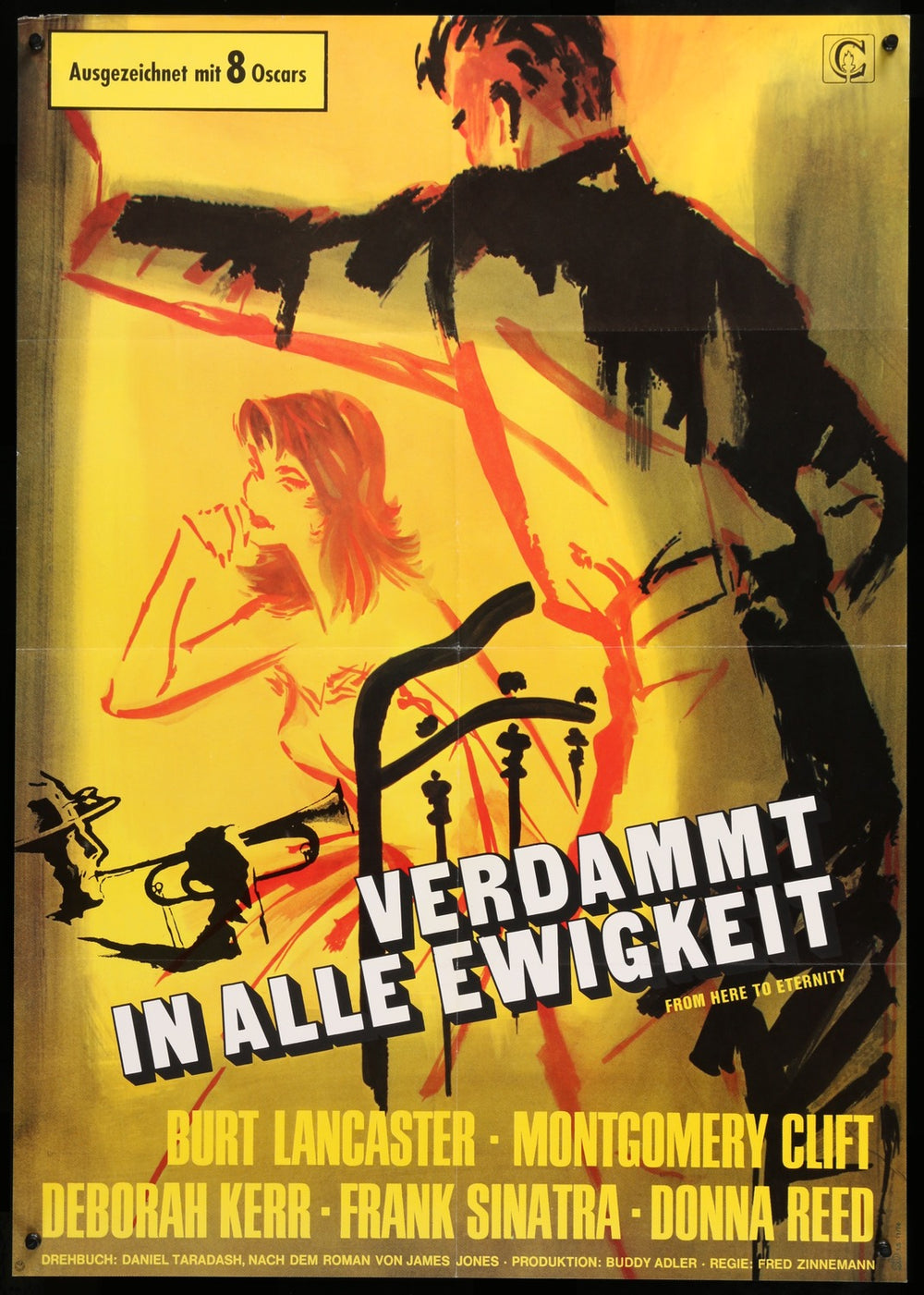 From Here to Eternity (1953) Original R1974 German A1 Movie Poster