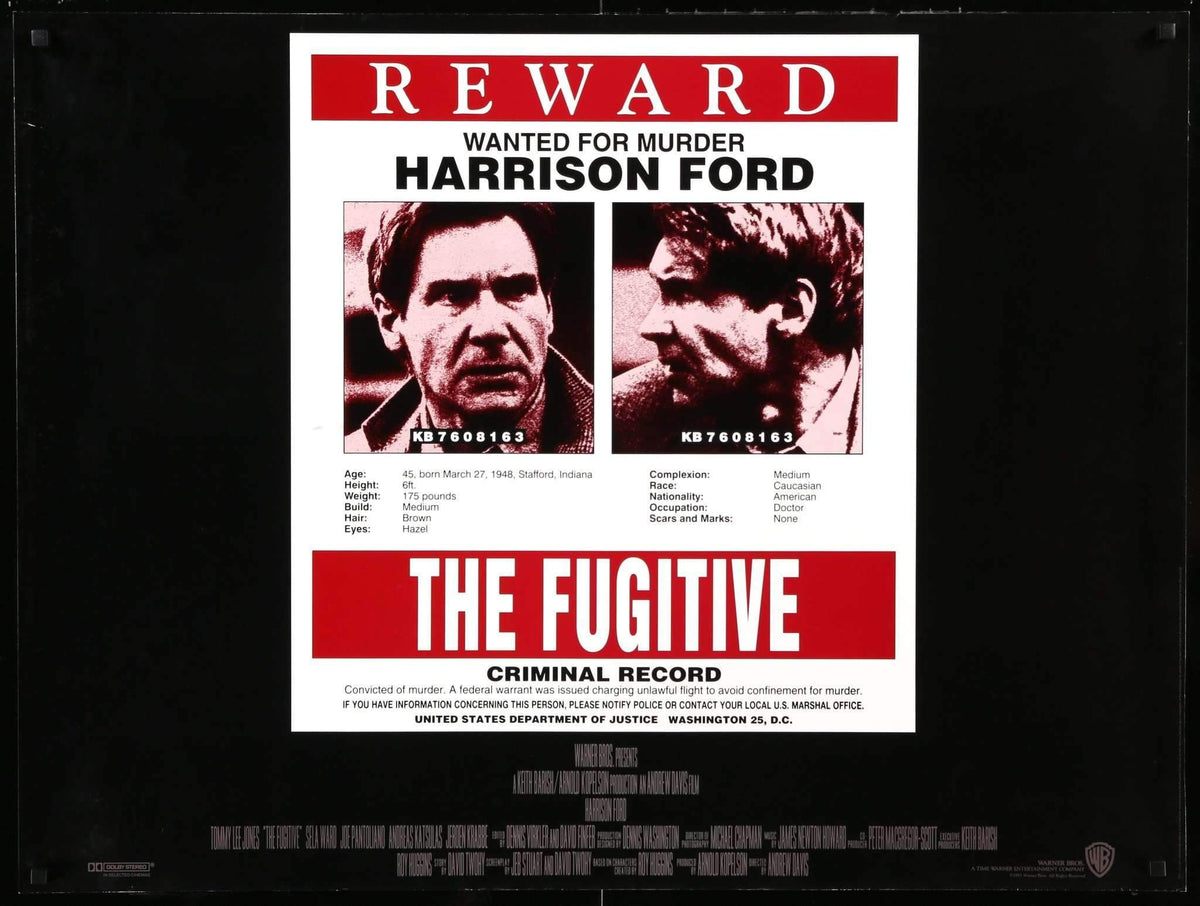 Fugitive (1993) original movie poster for sale at Original Film Art - Vintage Movie Posters