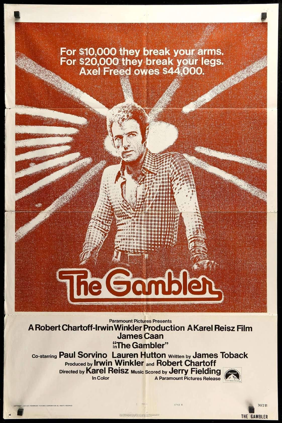 Gambler (1974) original movie poster for sale at Original Film Art