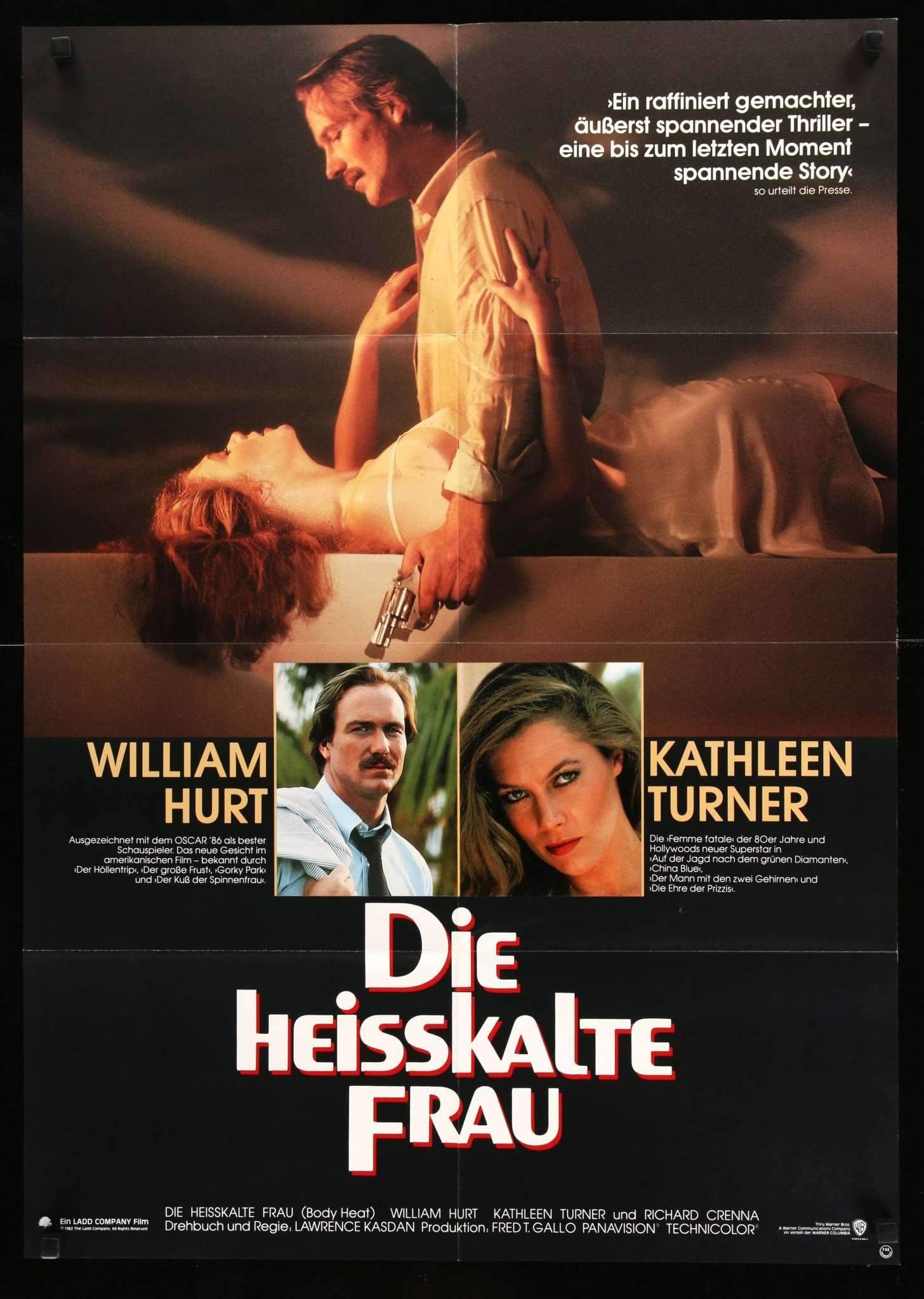 Body Heat (1981) Original R1986 German A1 Movie Poster - Original Film Art  - Vintage Movie Posters