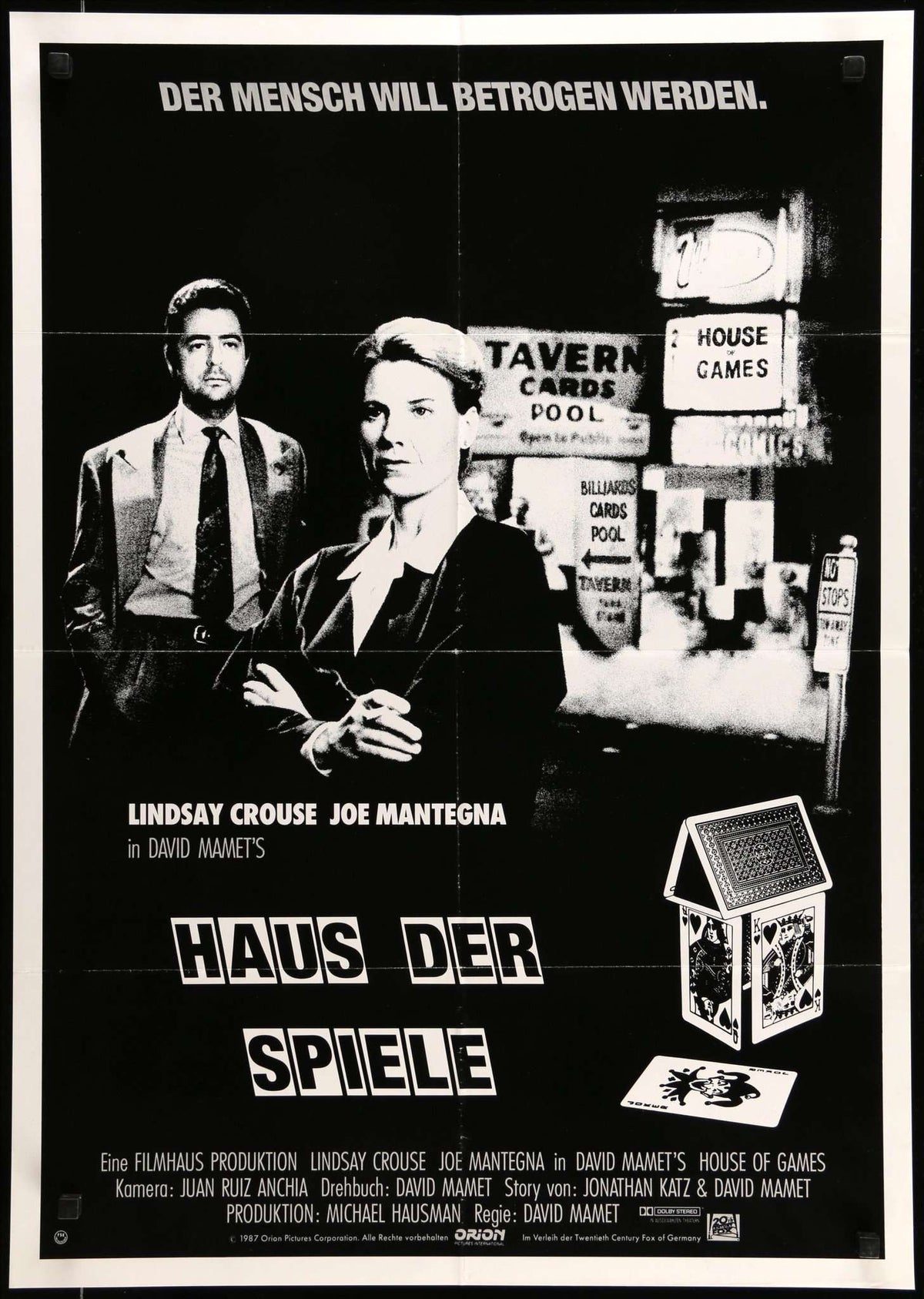 House of Games (1987) original movie poster for sale at Original Film Art