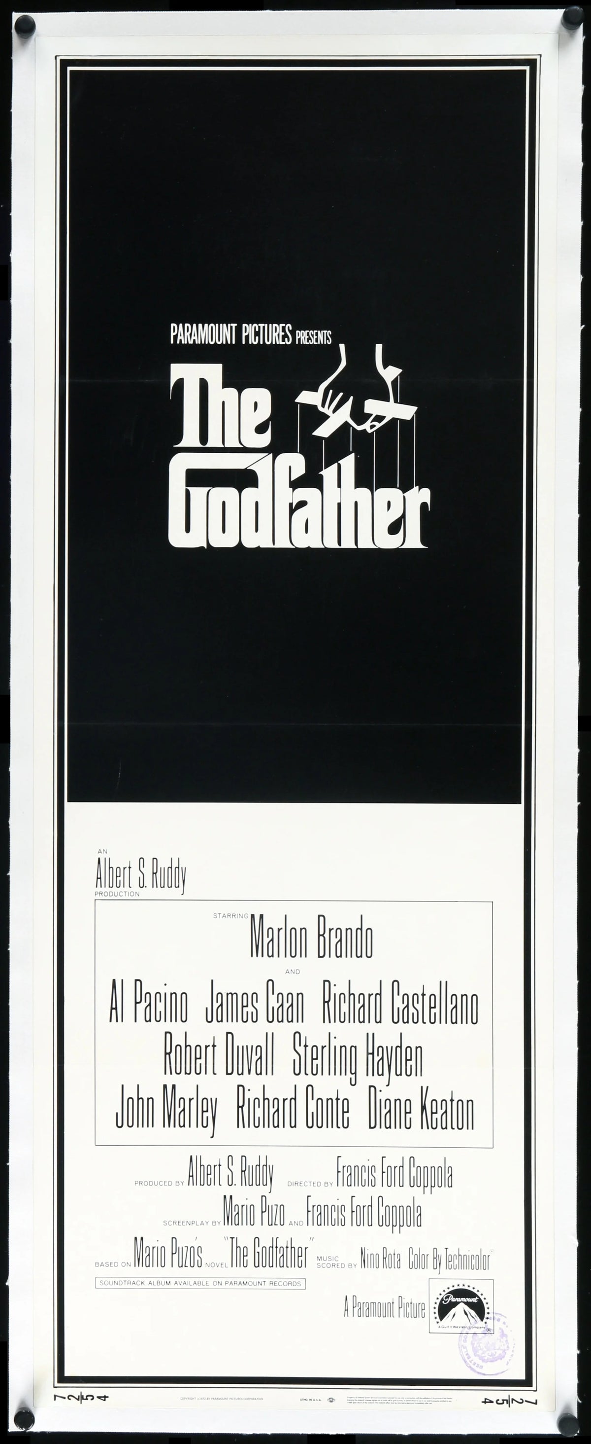 The Godfather 1972 Original Insert Movie Poster Original Film Art the-godfather-1972-original-insert-movie-poster-original-film-art