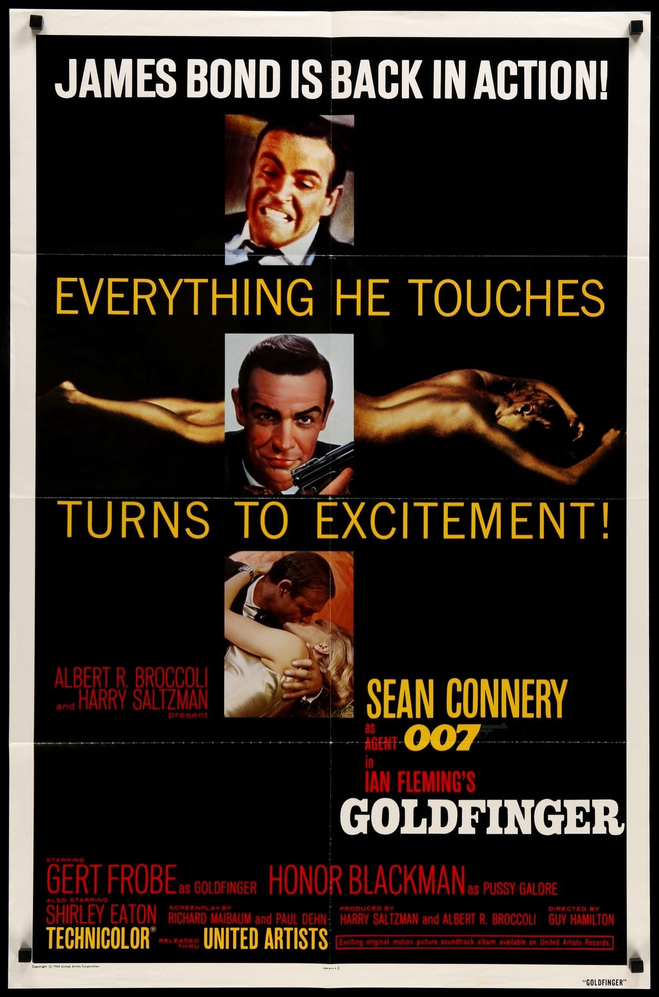 Goldfinger (1964) Original One-Sheet Movie Poster - Original Film Art -  Vintage Movie Posters, image size:1331x2013
