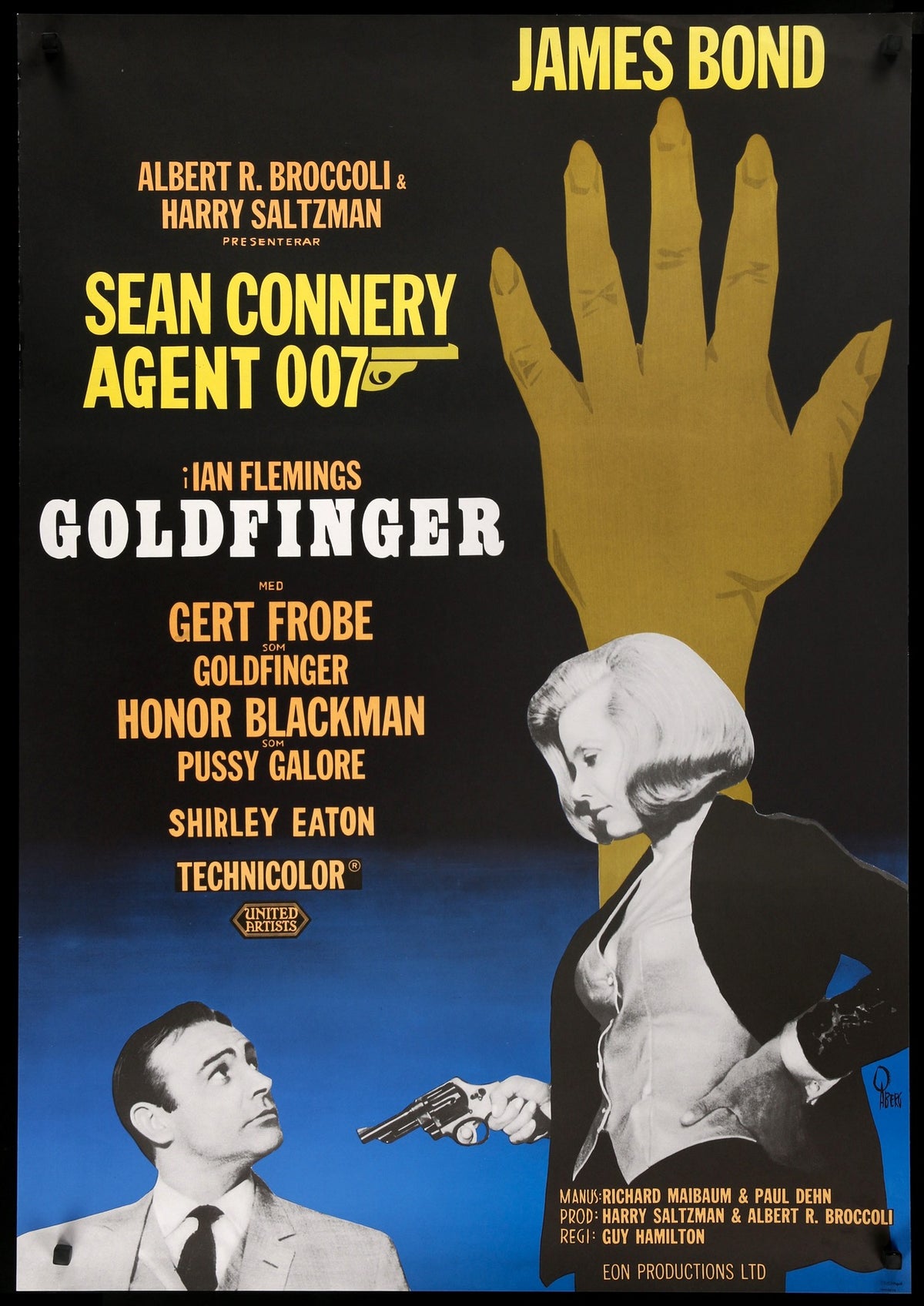 Goldfinger (1964) original movie poster for sale at Original Film Art - Vintage Movie Posters