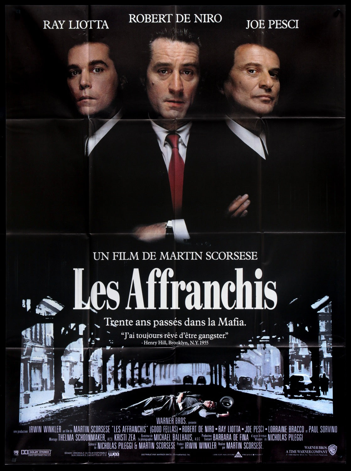 Goodfellas (1990) Póster de película grande francés original
