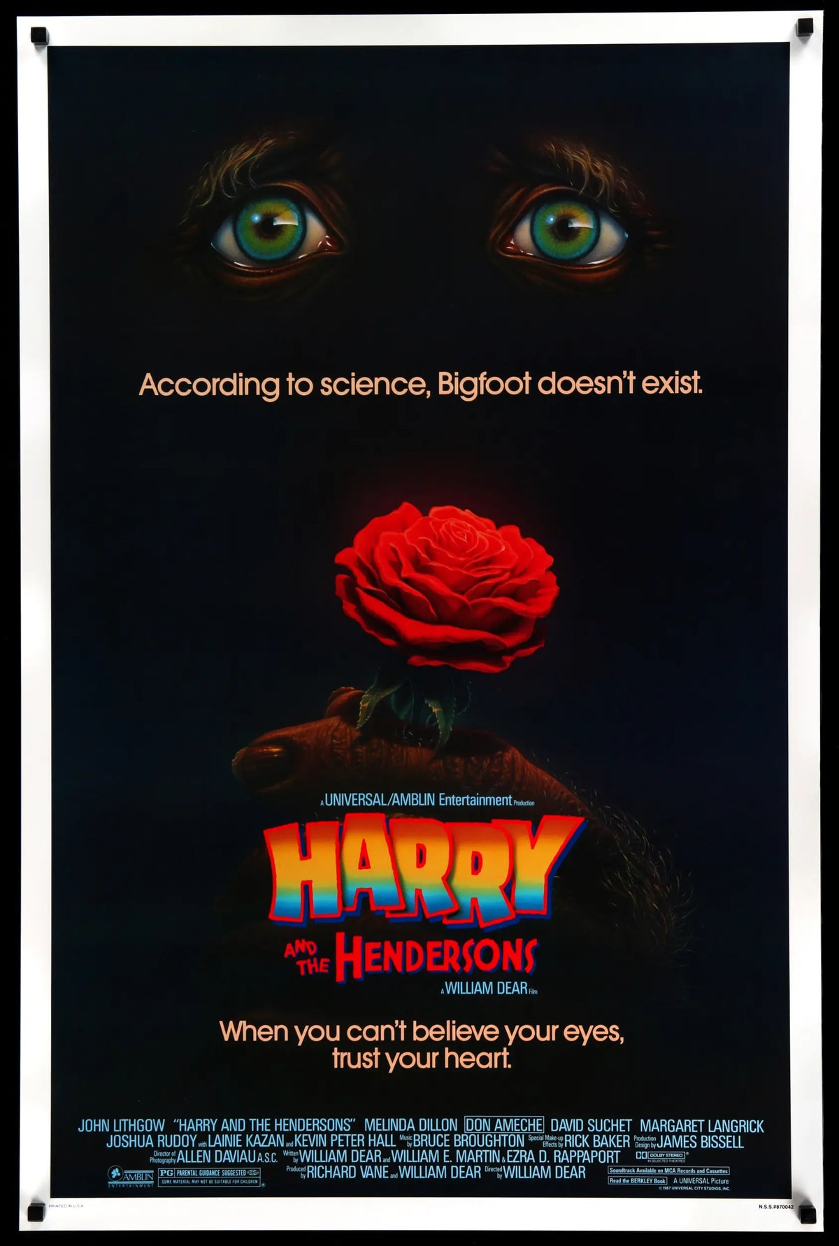 Harry and the Hendersons (1987) original movie poster for sale at Original Film Art