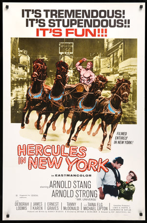Hercules in New York (1970) original movie poster for sale at Original Film Art