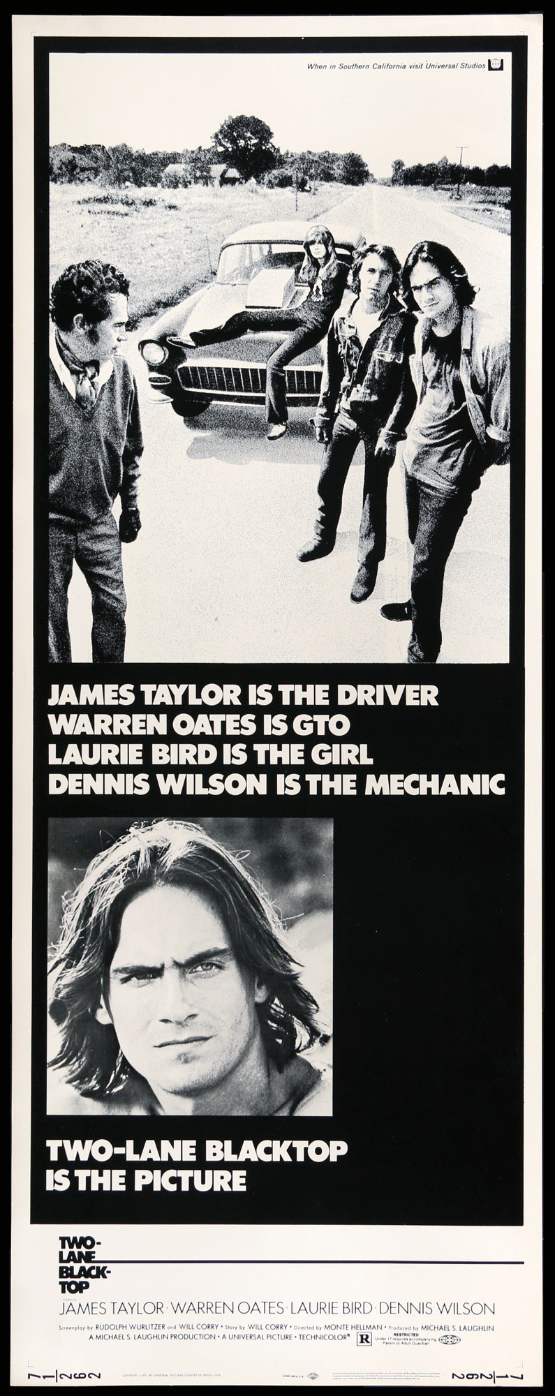 Two-Lane Blacktop (1971) original movie poster for sale at Original Film Art