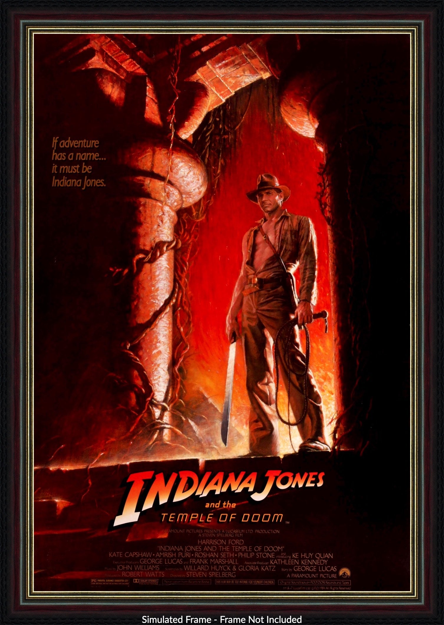 Indiana Jones and the Temple of Doom (1984) original movie poster for sale at Original Film Art - Vintage Movie Posters