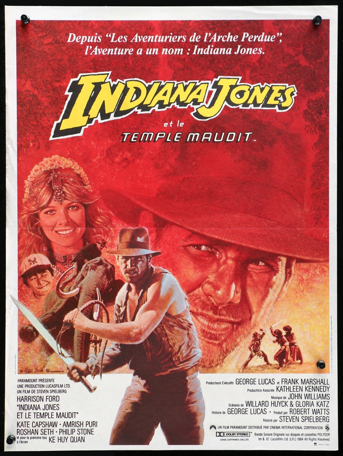 Indiana Jones and the Temple of Doom (1984) original movie poster for sale at Original Film Art - Vintage Movie Posters