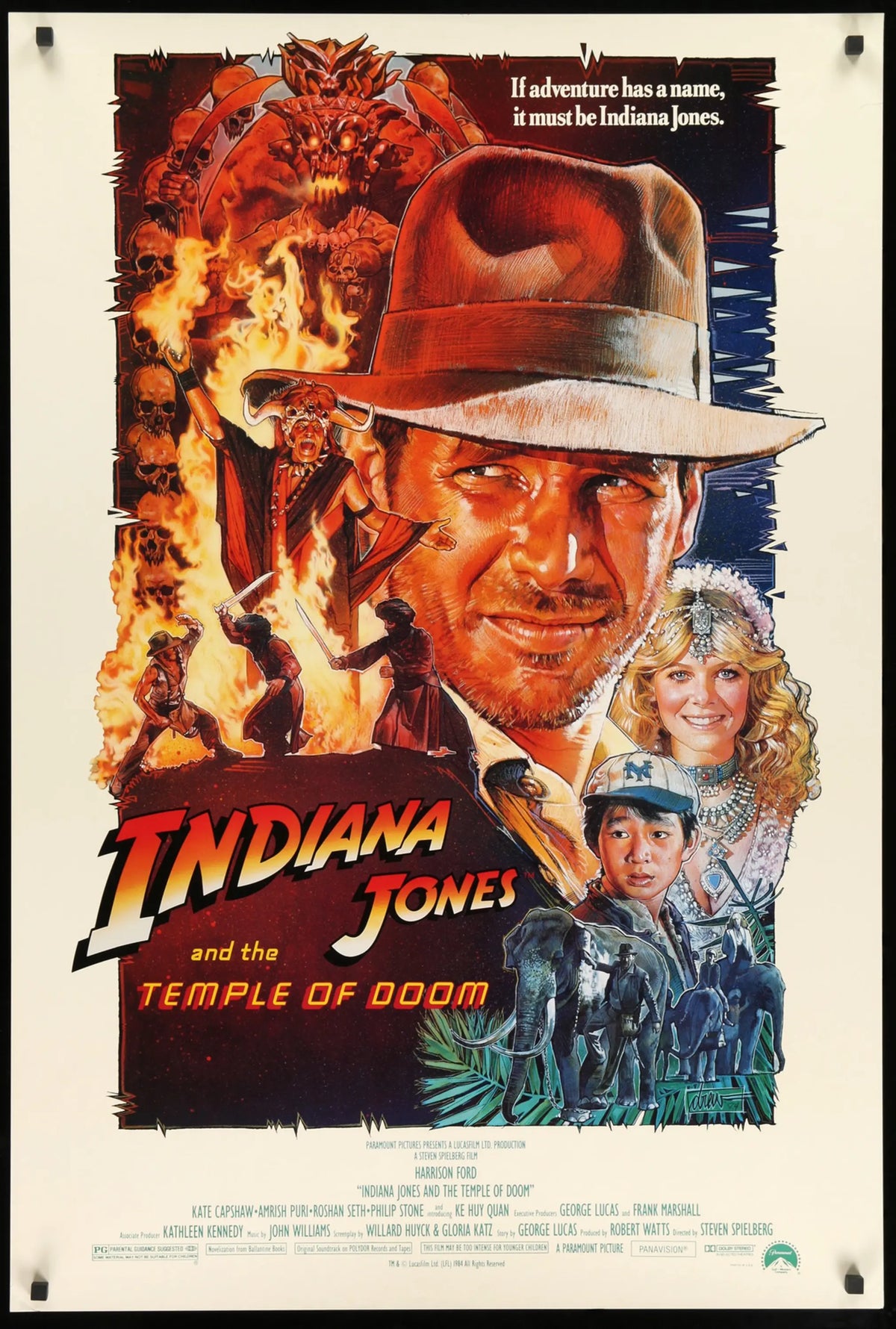 Indiana Jones and the Temple of Doom (1984) original movie poster for sale at Original Film Art