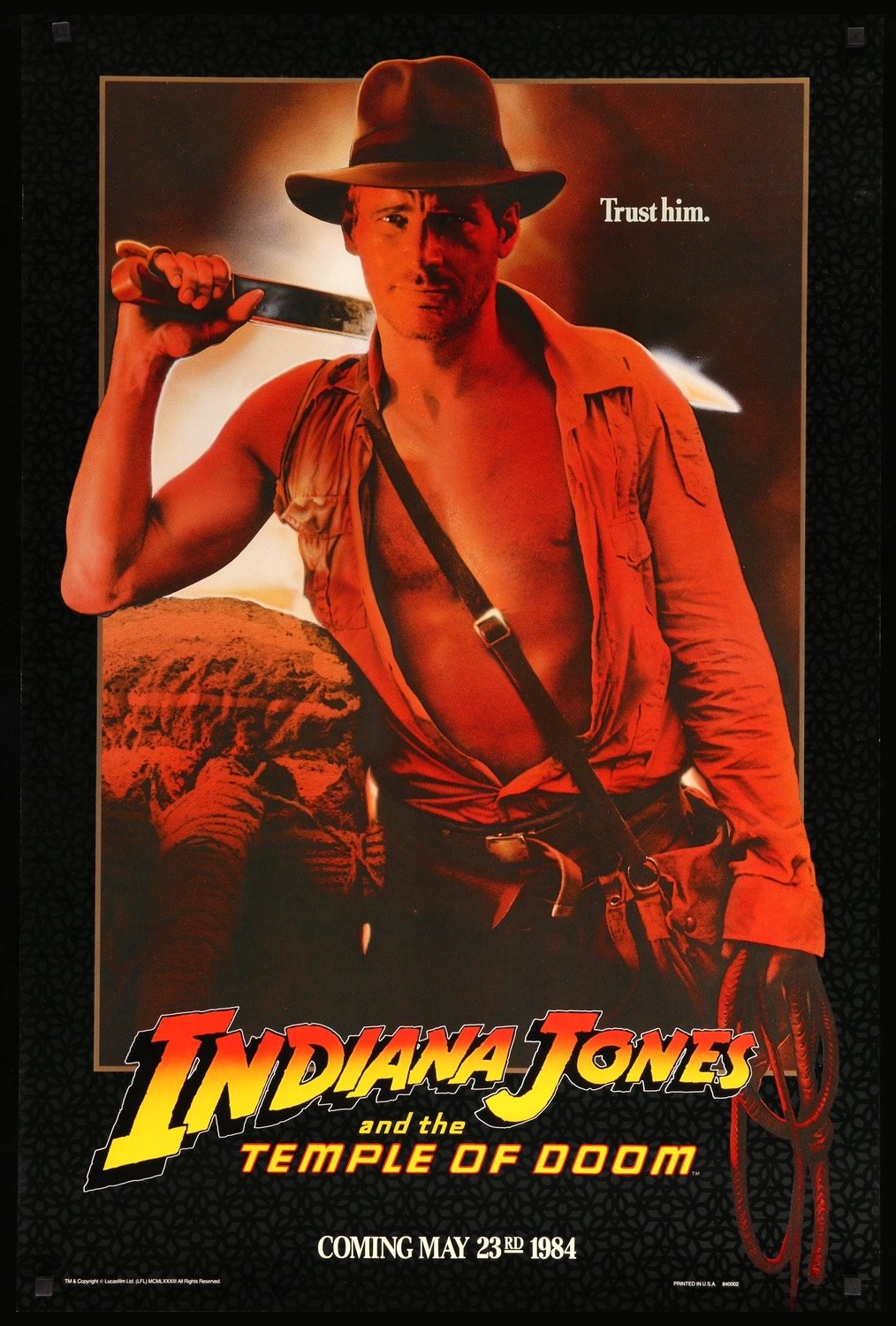 Indiana Jones and the Temple of Doom (1984) original movie poster for sale at Original Film Art