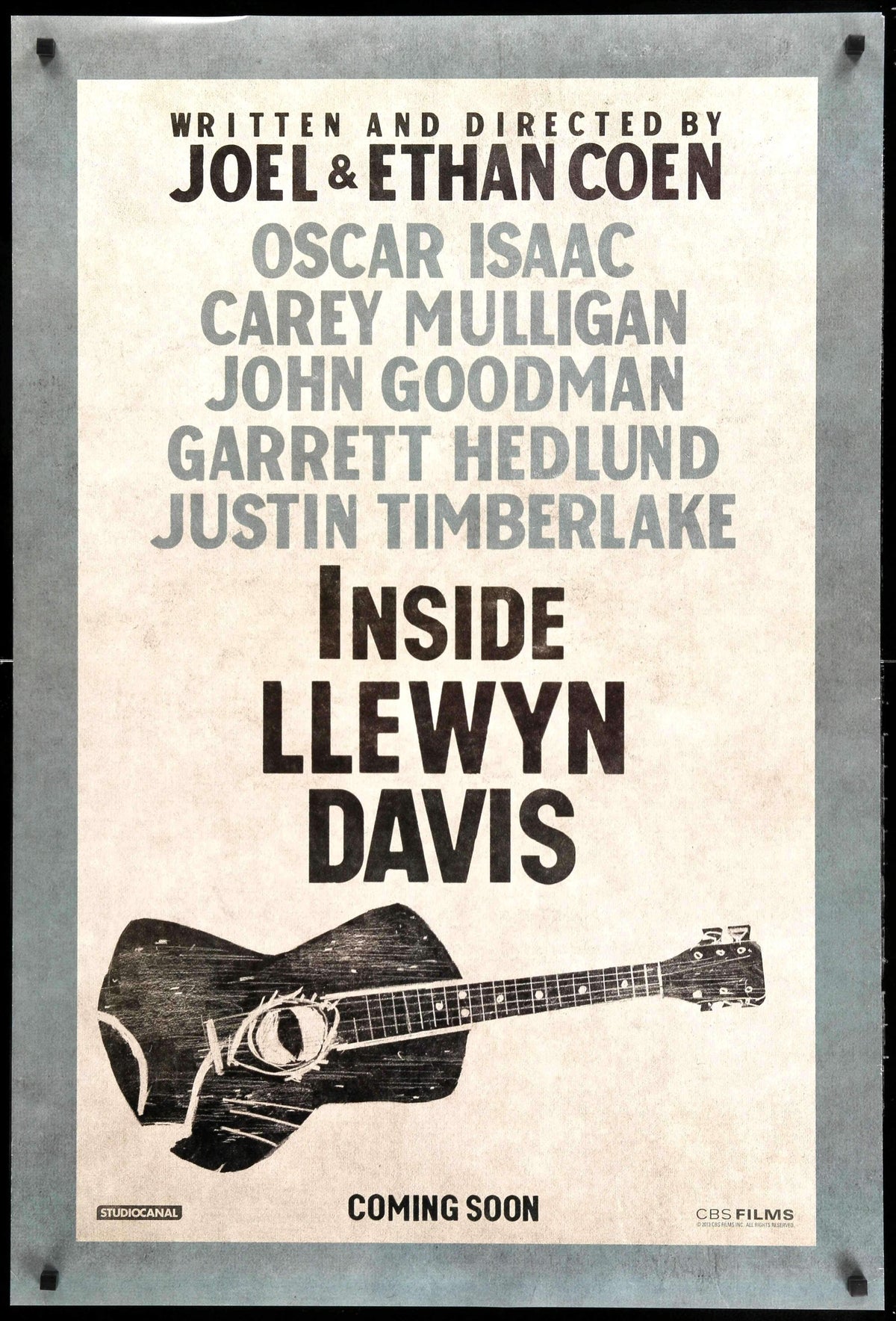 Inside Llewyn Davis (2013) original movie poster for sale at Original Film Art - Vintage Movie Posters