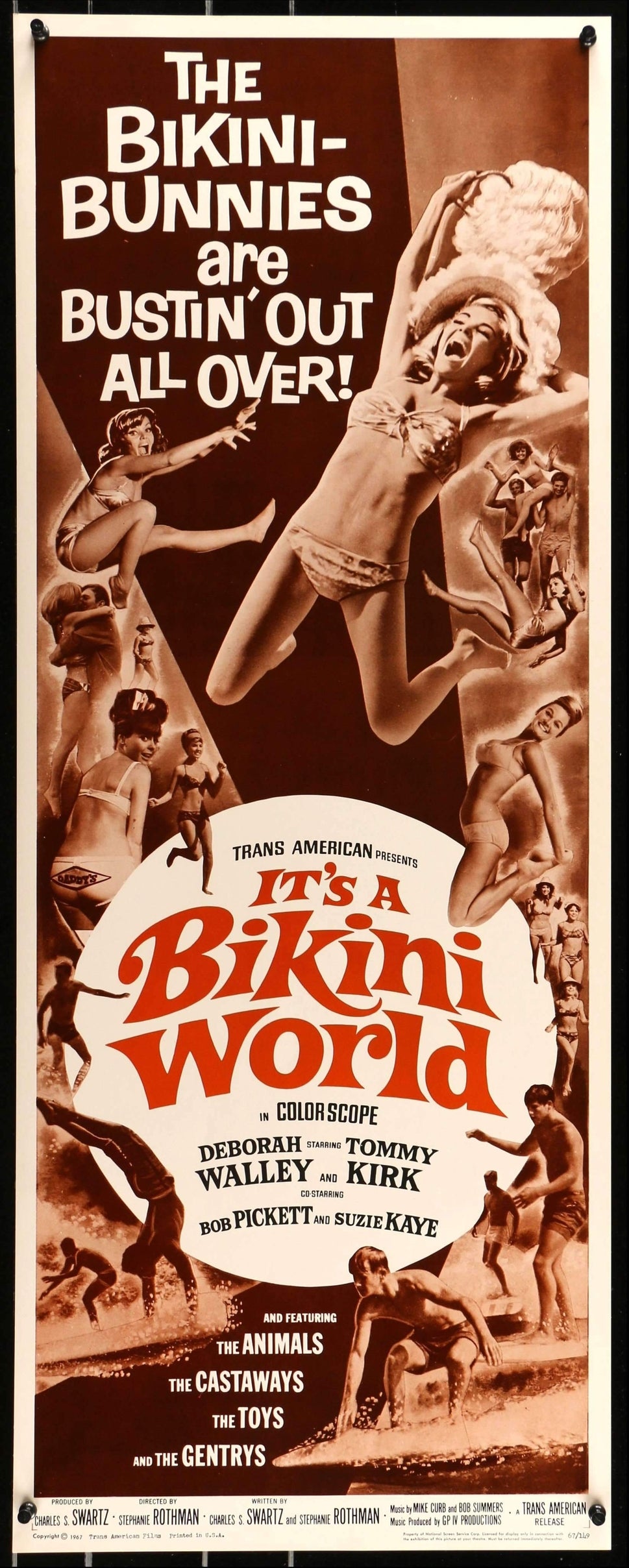 It's a Bikini World ビンテージポスター 这是一个比基尼世界(1967) 原创插入电影海报- Original Film Art