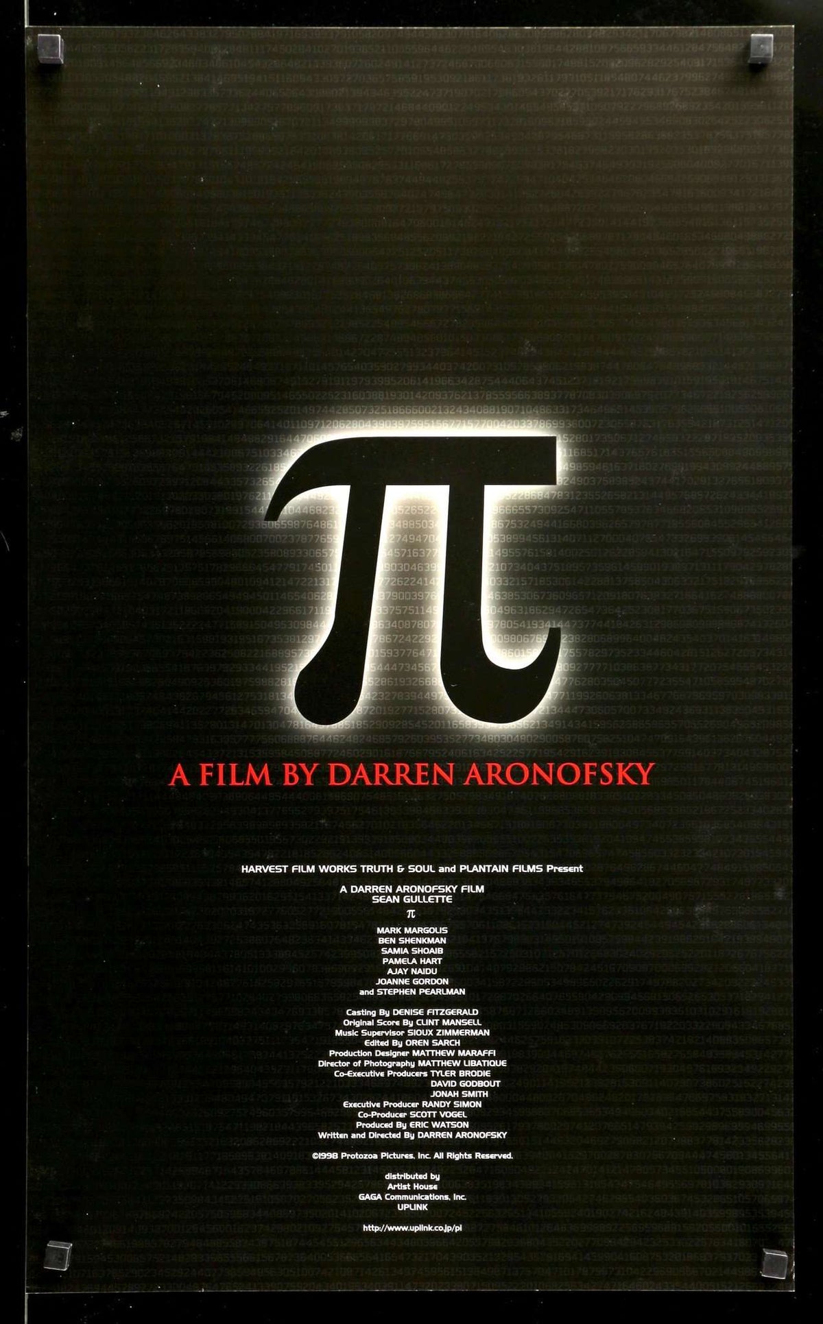 Pi (1998) original movie poster for sale at Original Film Art