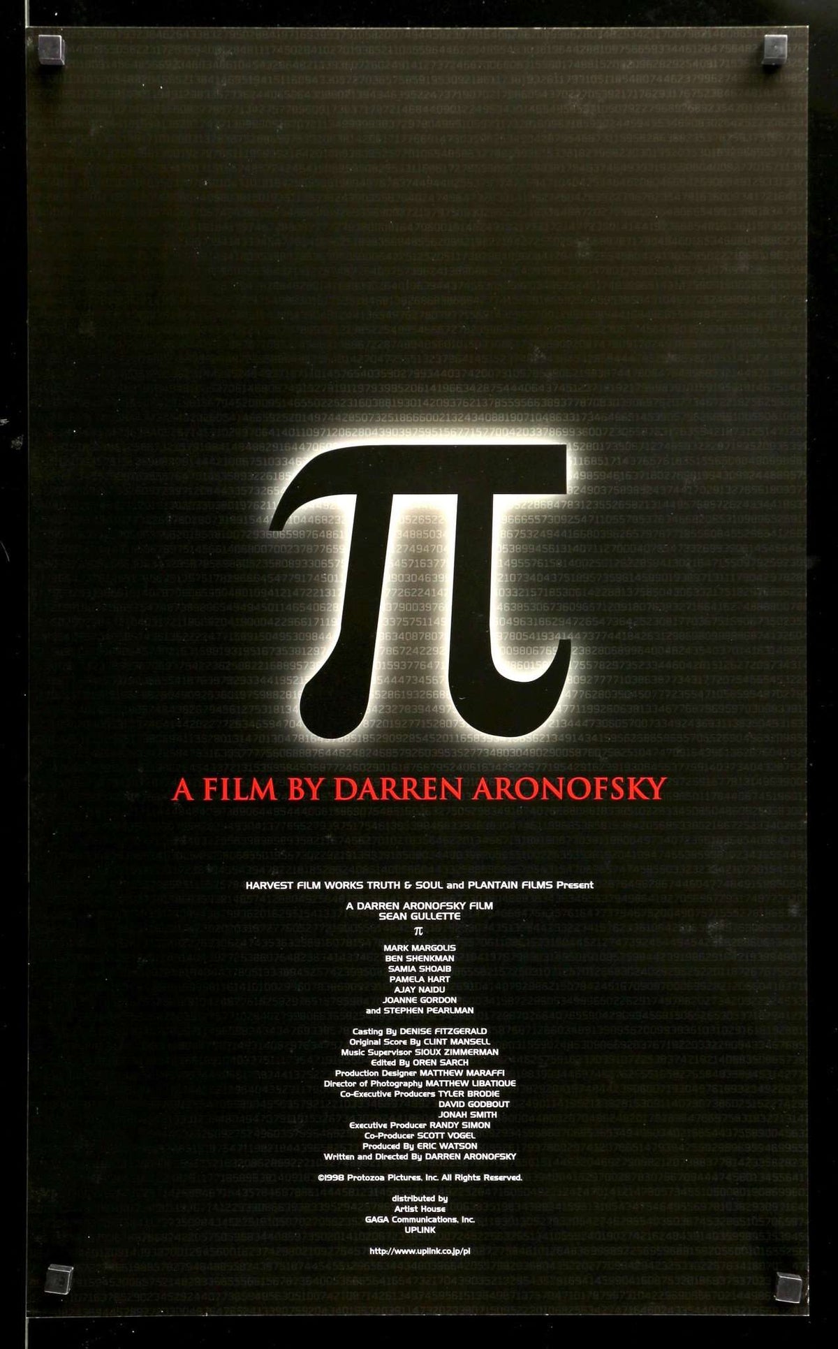 Pi (1998) original movie poster for sale at Original Film Art - Vintage Movie Posters