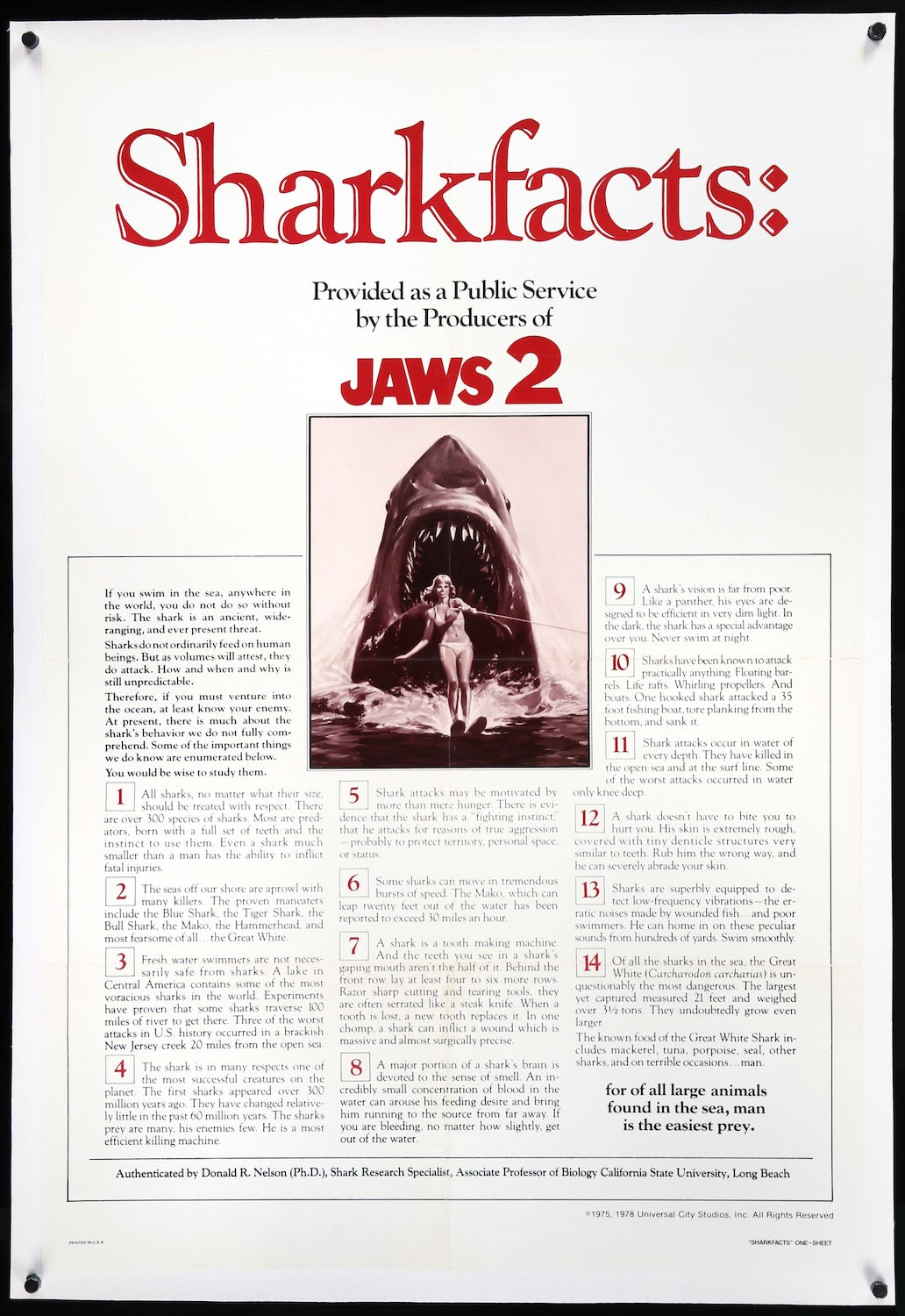 Jaws 2 (1978) original movie poster for sale at Original Film Art