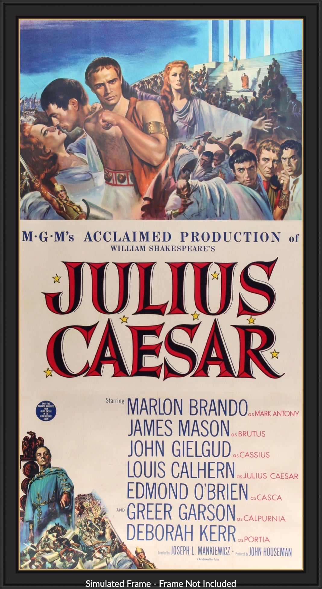 Julius Caesar (1953) Original Three Sheet Movie Poster Original Film