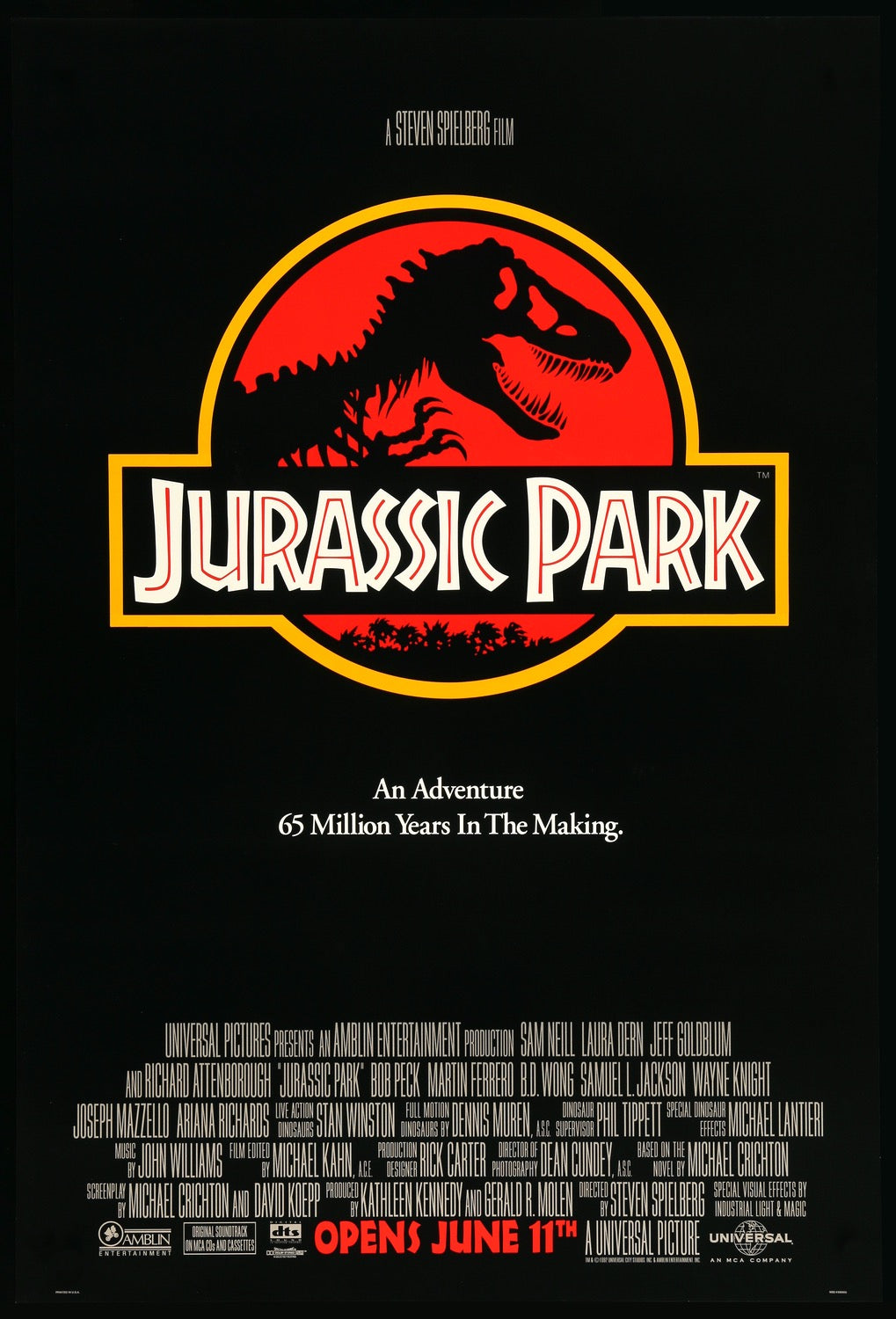 Jurassic Park (1993) Póster de película original de una hoja