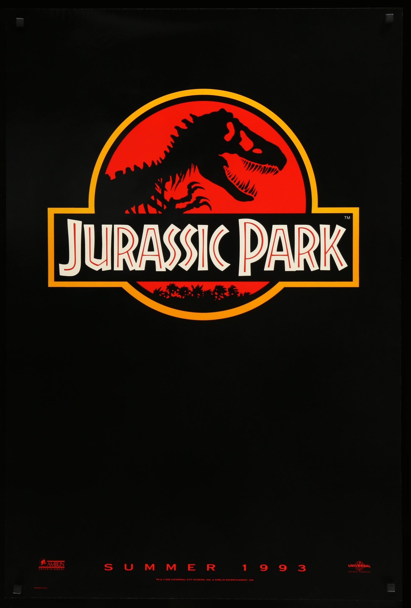 cartel original de la película parque jurásico