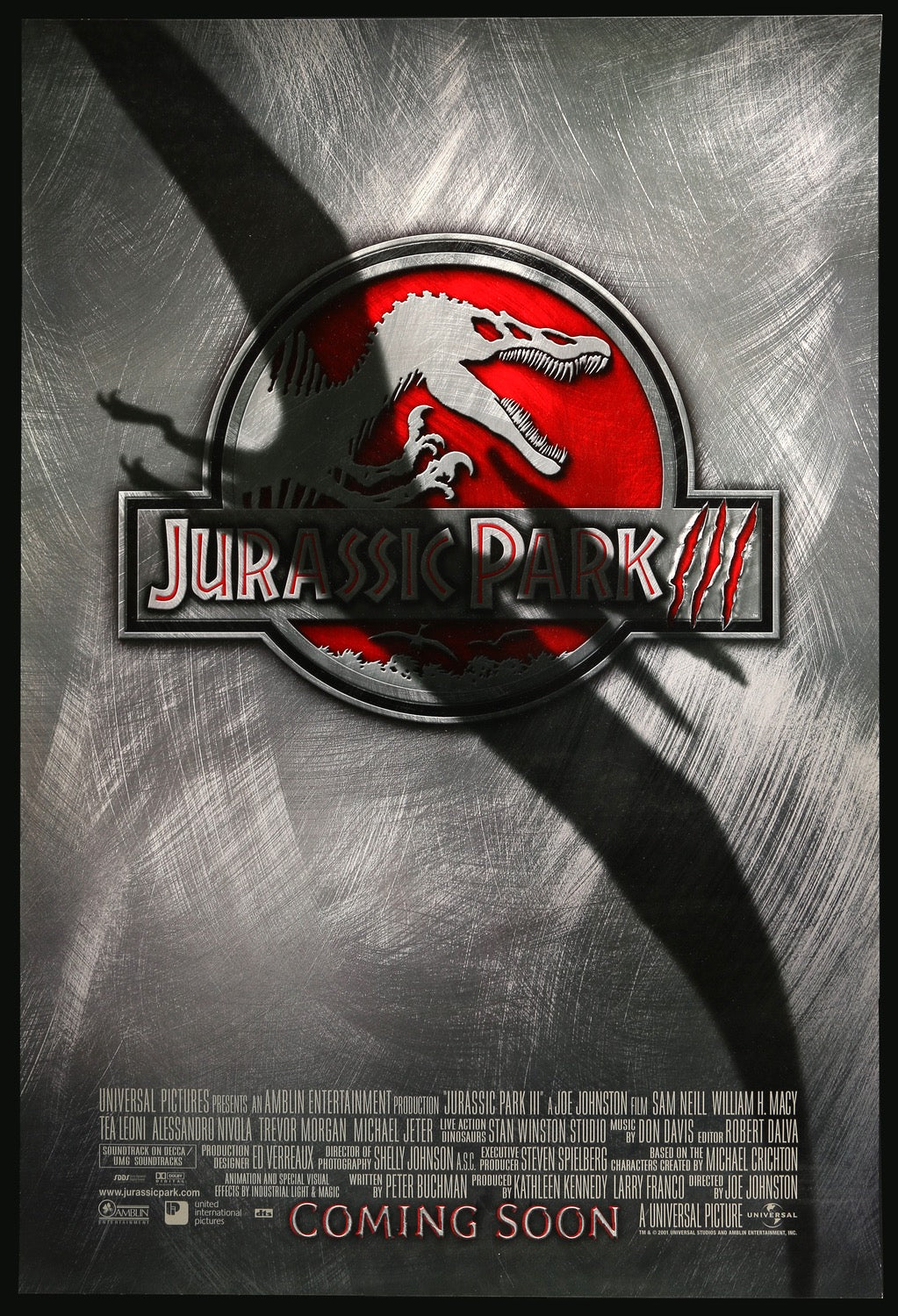 cartel original de la película parque jurásico