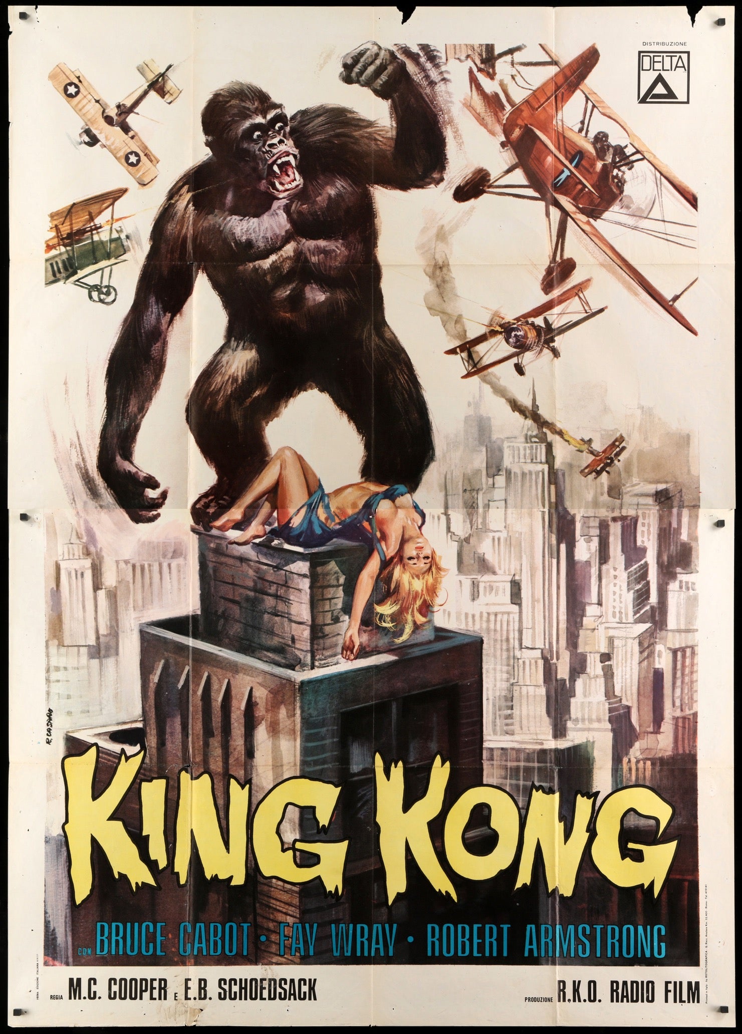 King Kong 1933 Original Italian 4 Fogli Movie Poster Original