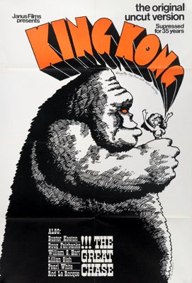 King Kong (1933) / The Great Chase (1962) original movie poster for sale at Original Film Art - Vintage Movie Posters
