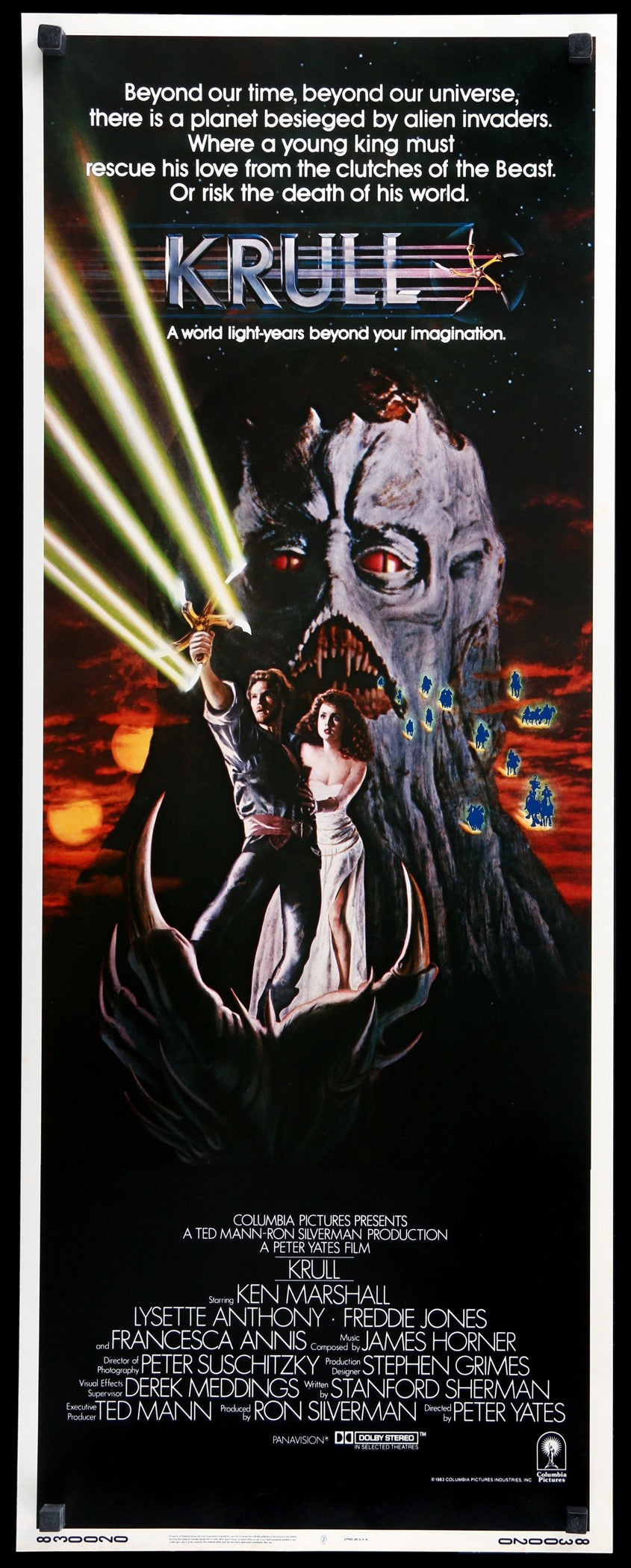 Krull (1983) Original Insert Movie Poster Original Film Art Vintage
