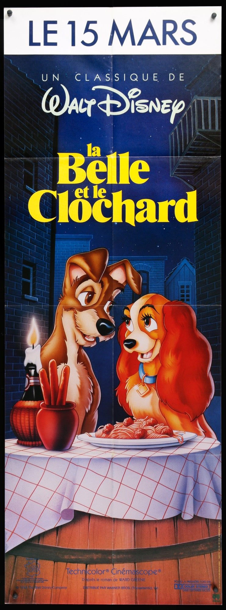 Lady and the Tramp (1955) Original French Door Panel Movie Poster