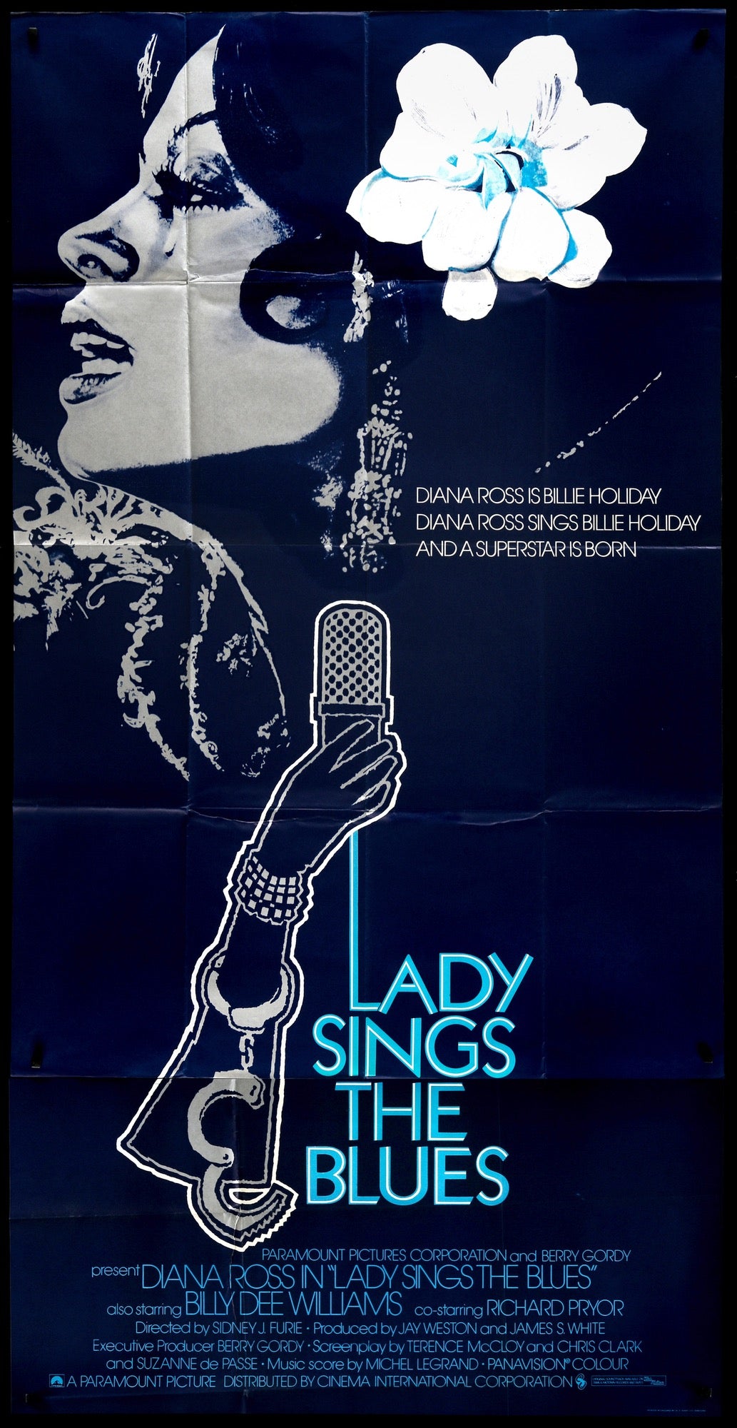 Lady Sings the Blues (1972) Original English ThreeSheet Movie Poster