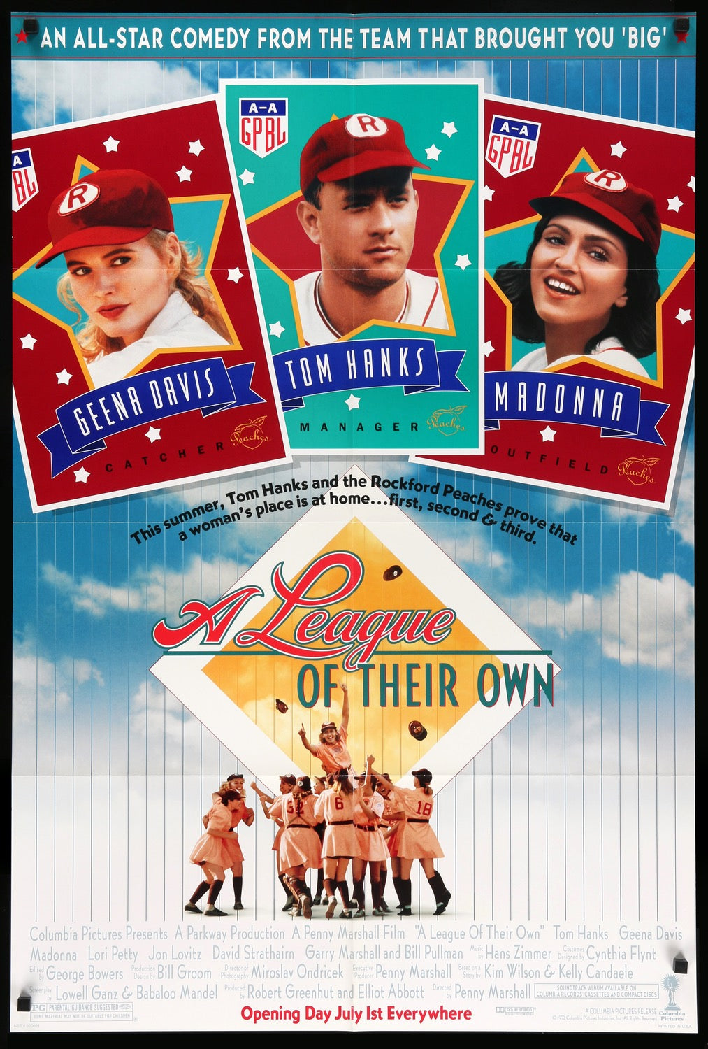 League of Their Own (1992) original movie poster for sale at Original Film Art - Vintage Movie Posters