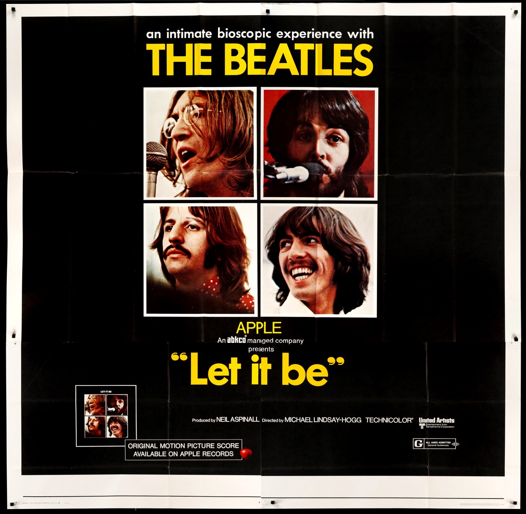 Let It Be (1970) Original Six-Sheet Movie Poster - Original Film