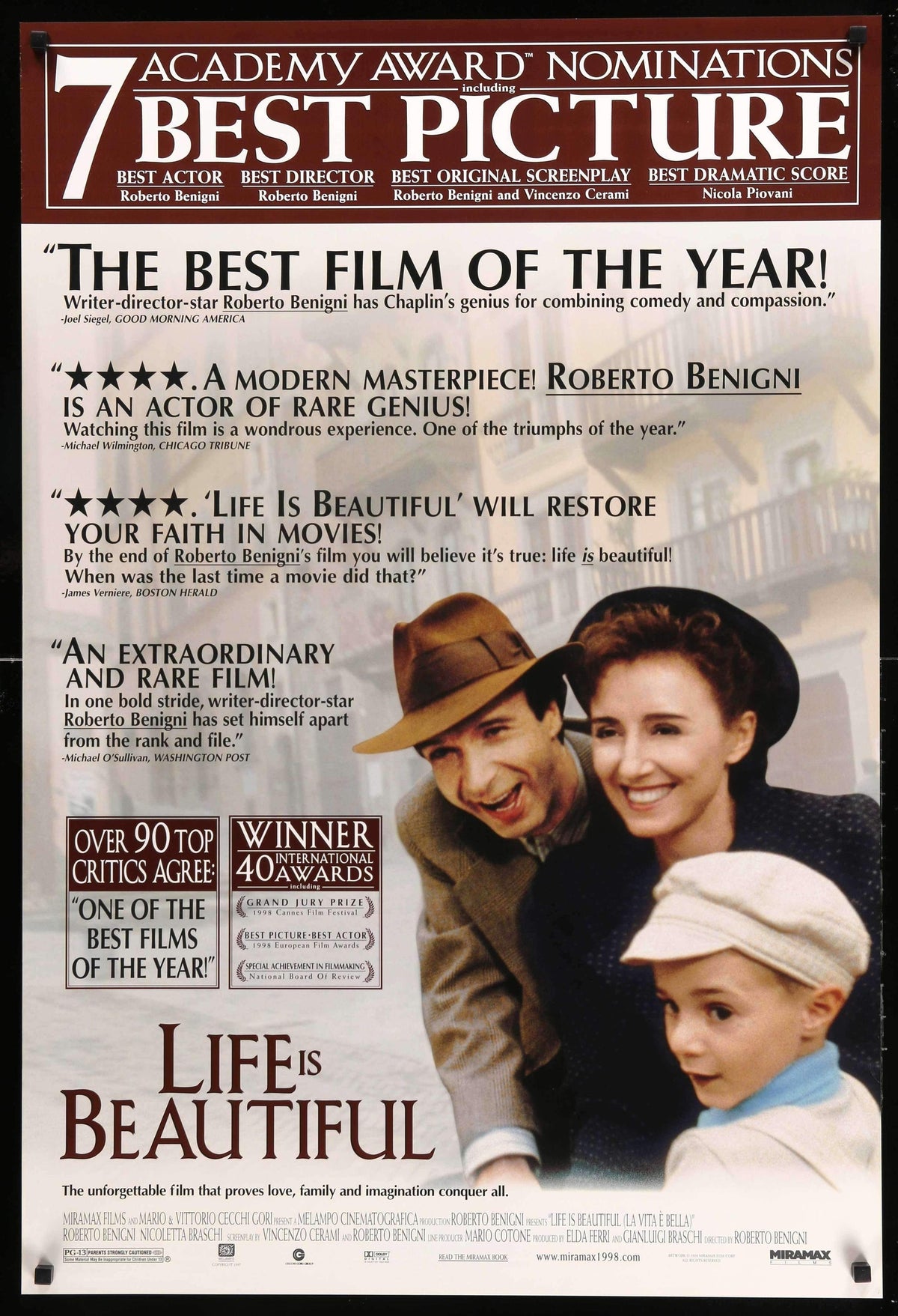 Life is Beautiful (1997) original movie poster for sale at Original Film Art - Vintage Movie Posters