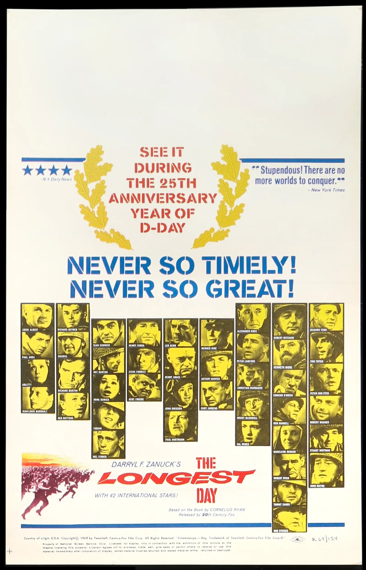 Longest Day (1962) original movie poster for sale at Original Film Art - Vintage Movie Posters