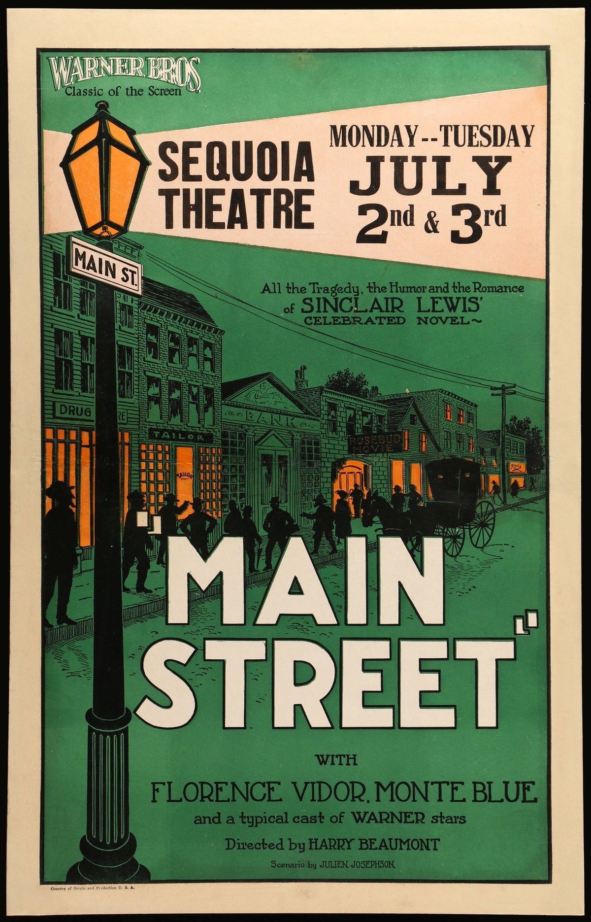Main Street (1923) original movie poster for sale at Original Film Art