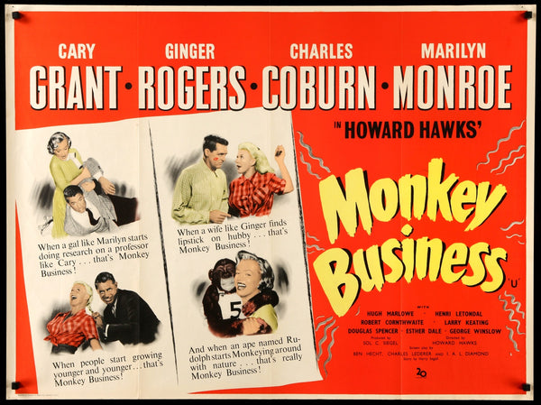 Monkey Business (1952) Original British Quad Movie Poster