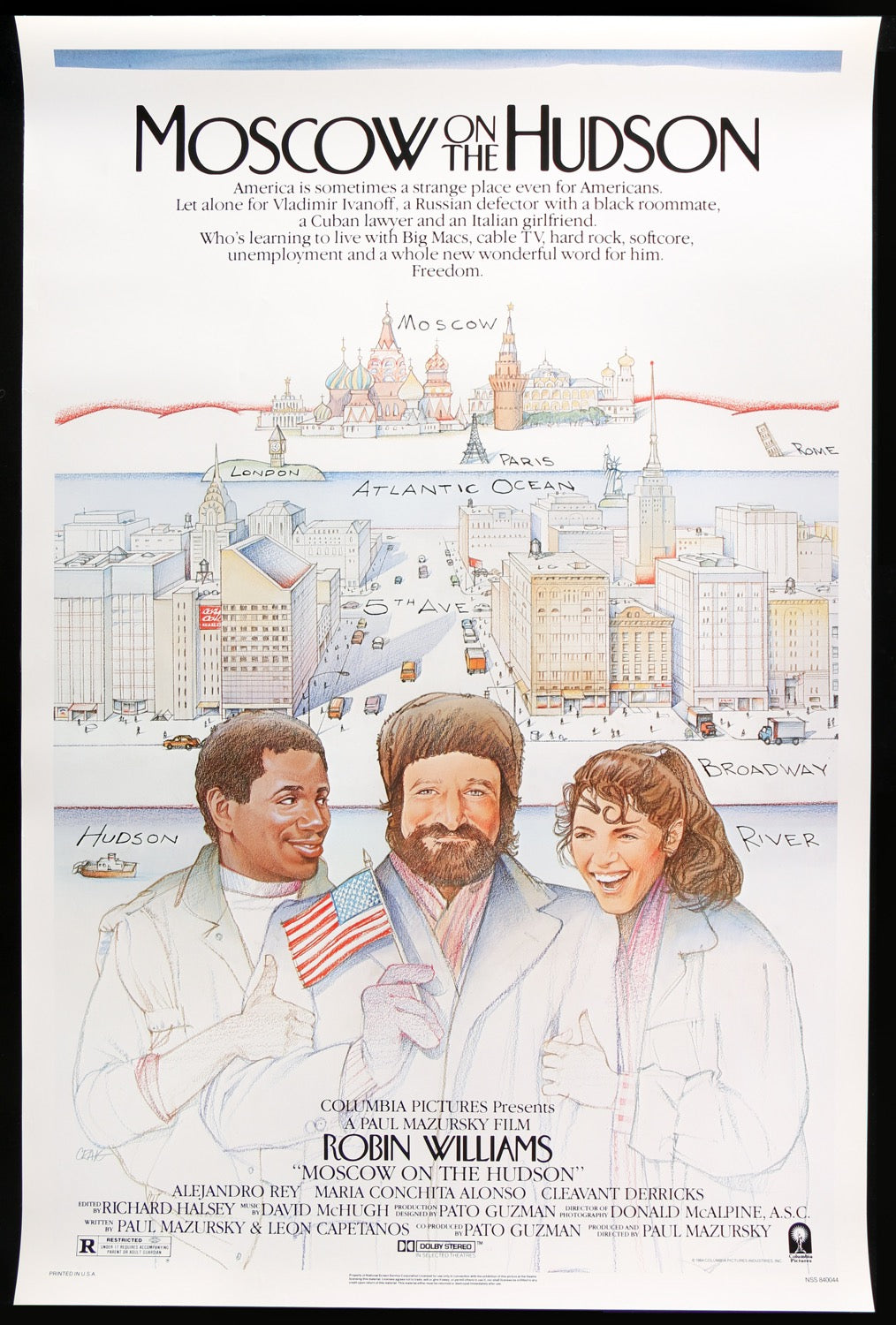 Moscow on the Hudson (1984) original movie poster for sale at Original Film Art
