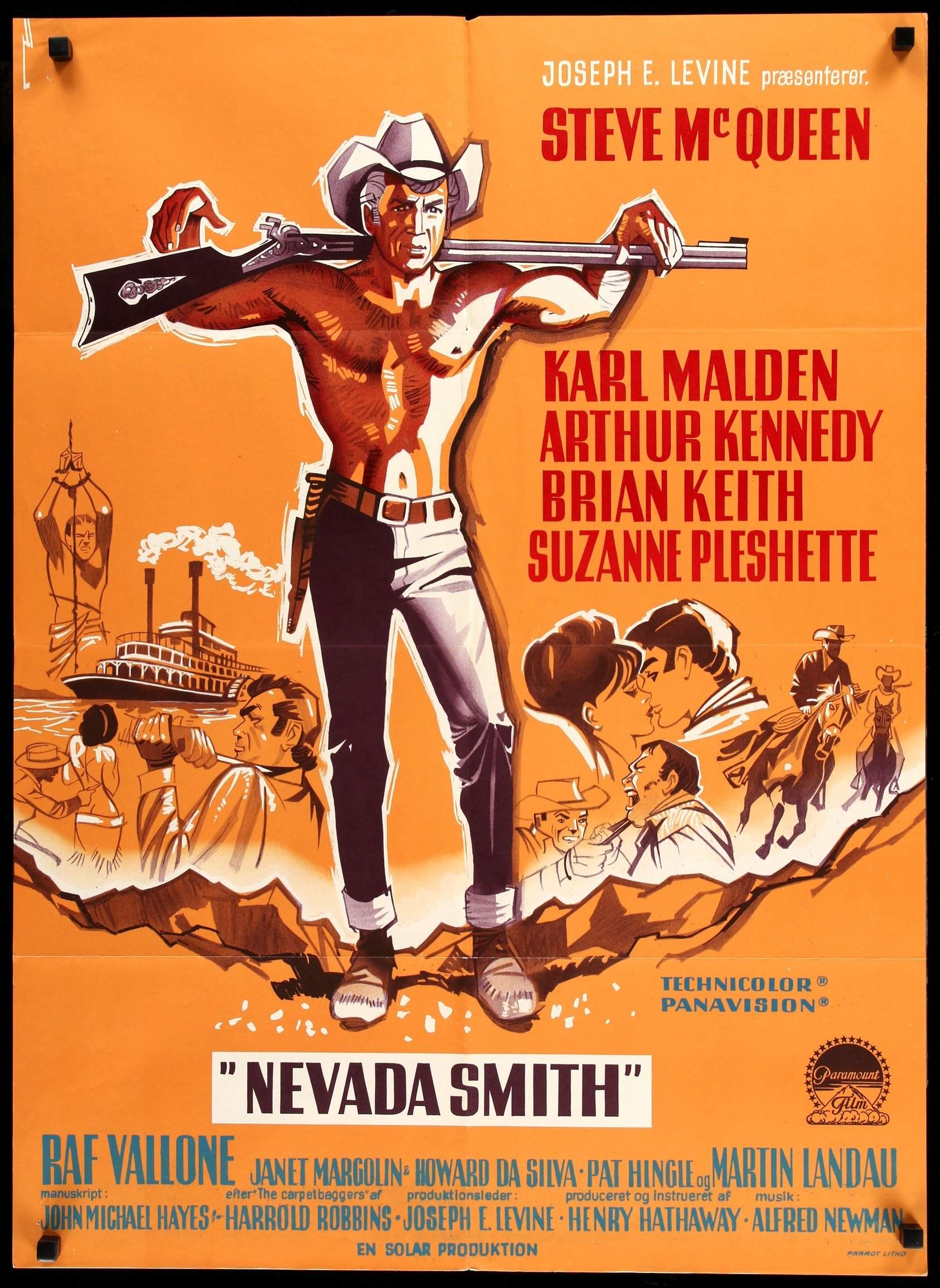 Nevada Smith (1966) Original Danish Movie Poster 25" x 34" Original
