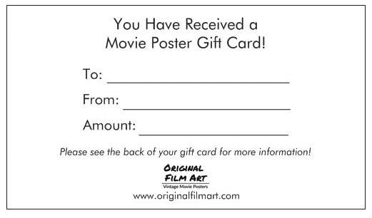 $100 Gift Card original movie poster for sale at Original Film Art - Vintage Movie Posters