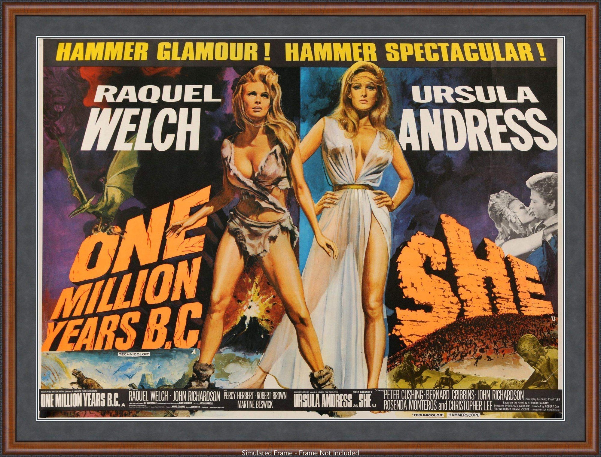 One Million Years B.C. (1966) / She (1965) original movie poster for sale at Original Film Art - Vintage Movie Posters