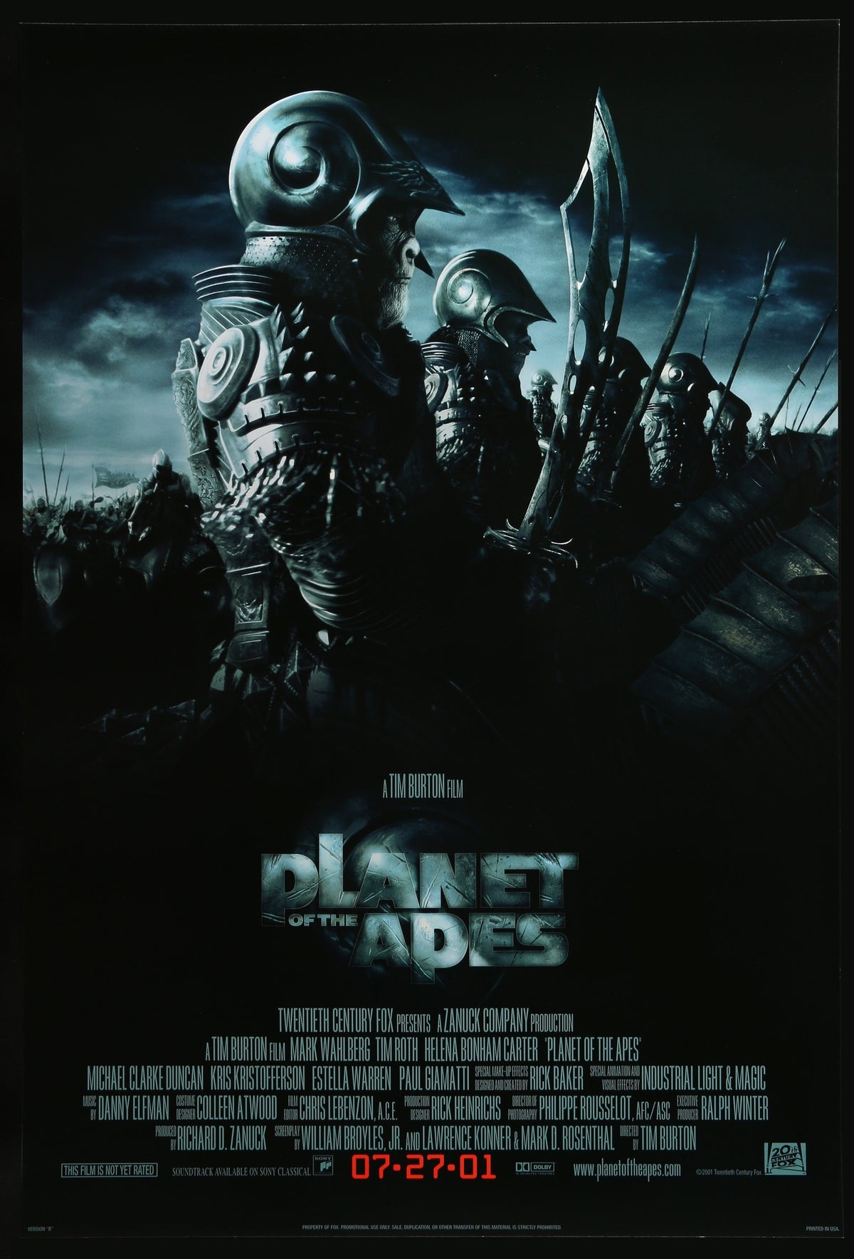 Planet of the Apes (2001) original movie poster for sale at Original Film Art