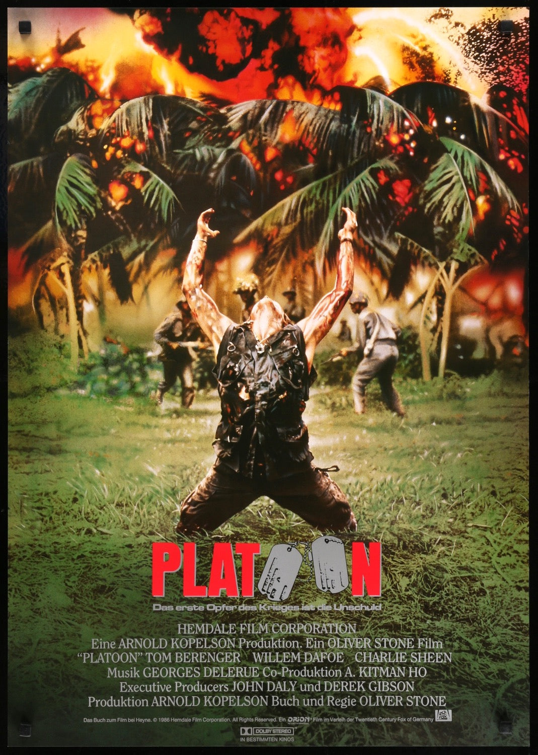 Platoon (1986) original movie poster for sale at Original Film Art - Vintage Movie Posters