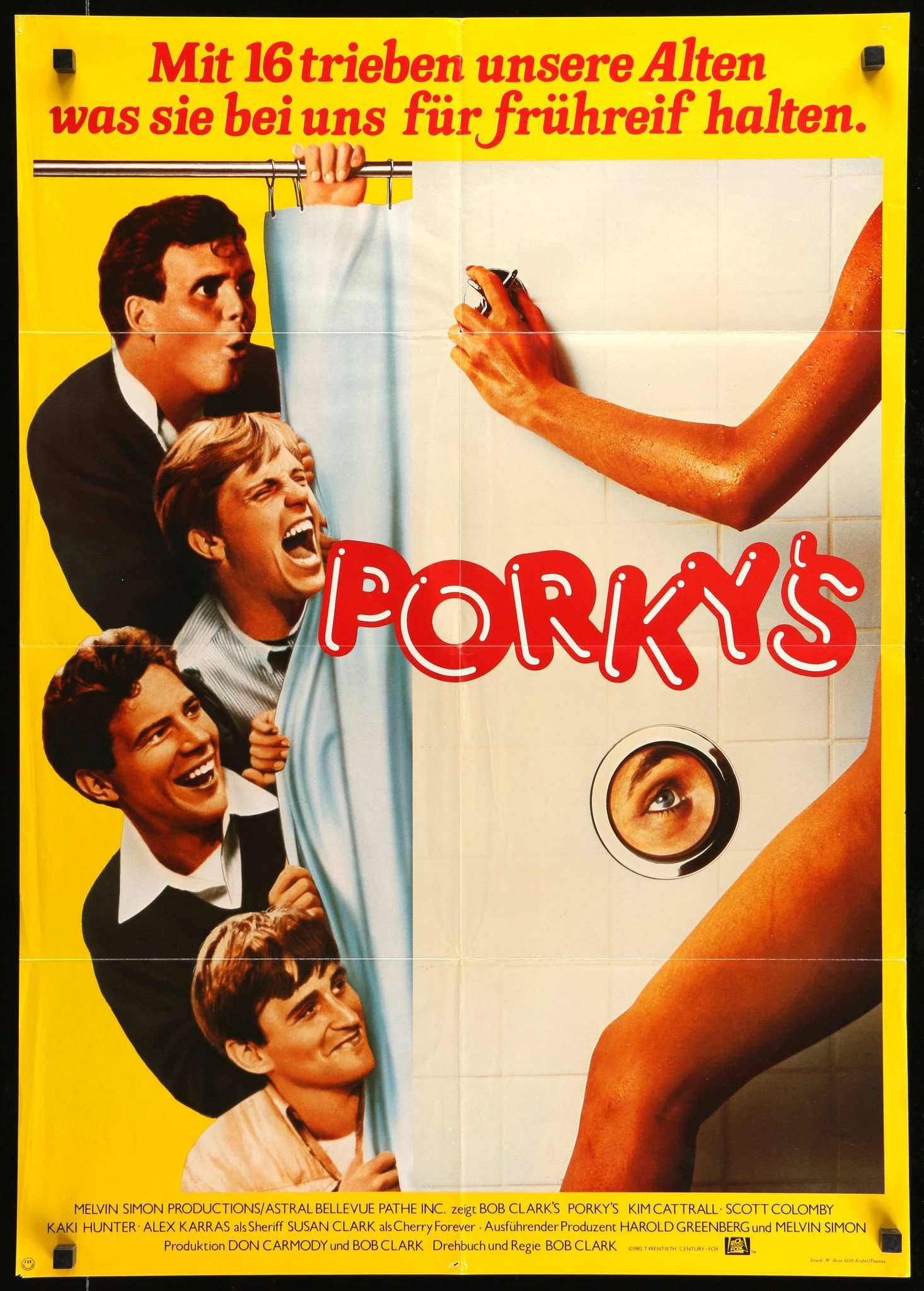 Porky's (1982) Original German Movie Poster - 23" x 33" - Original Film Art  - Vintage Movie Posters