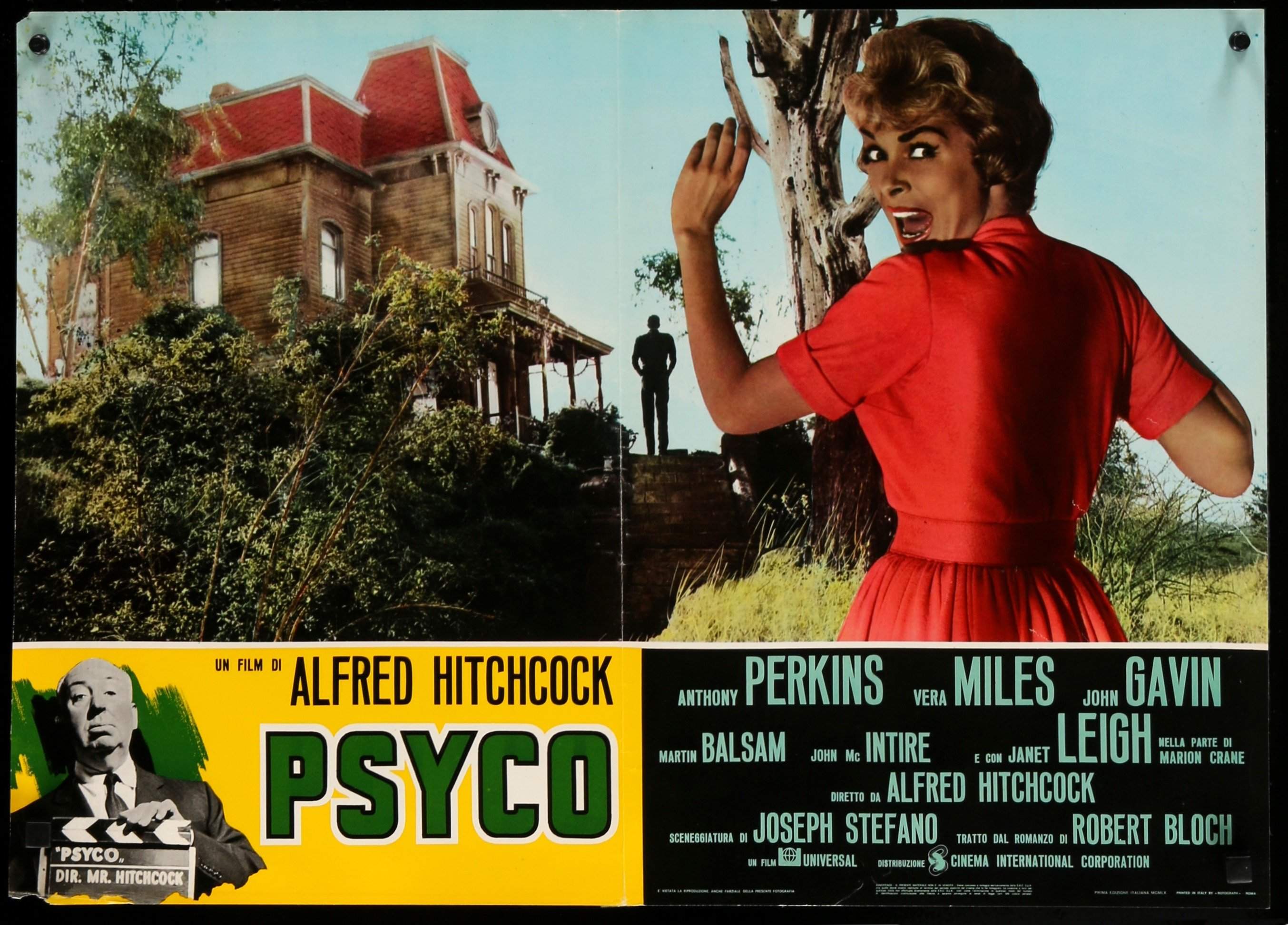 Psycho 1960 Original R70s italiano Photobusta poster de pelicula Original Film Art Vintage Movie Posters