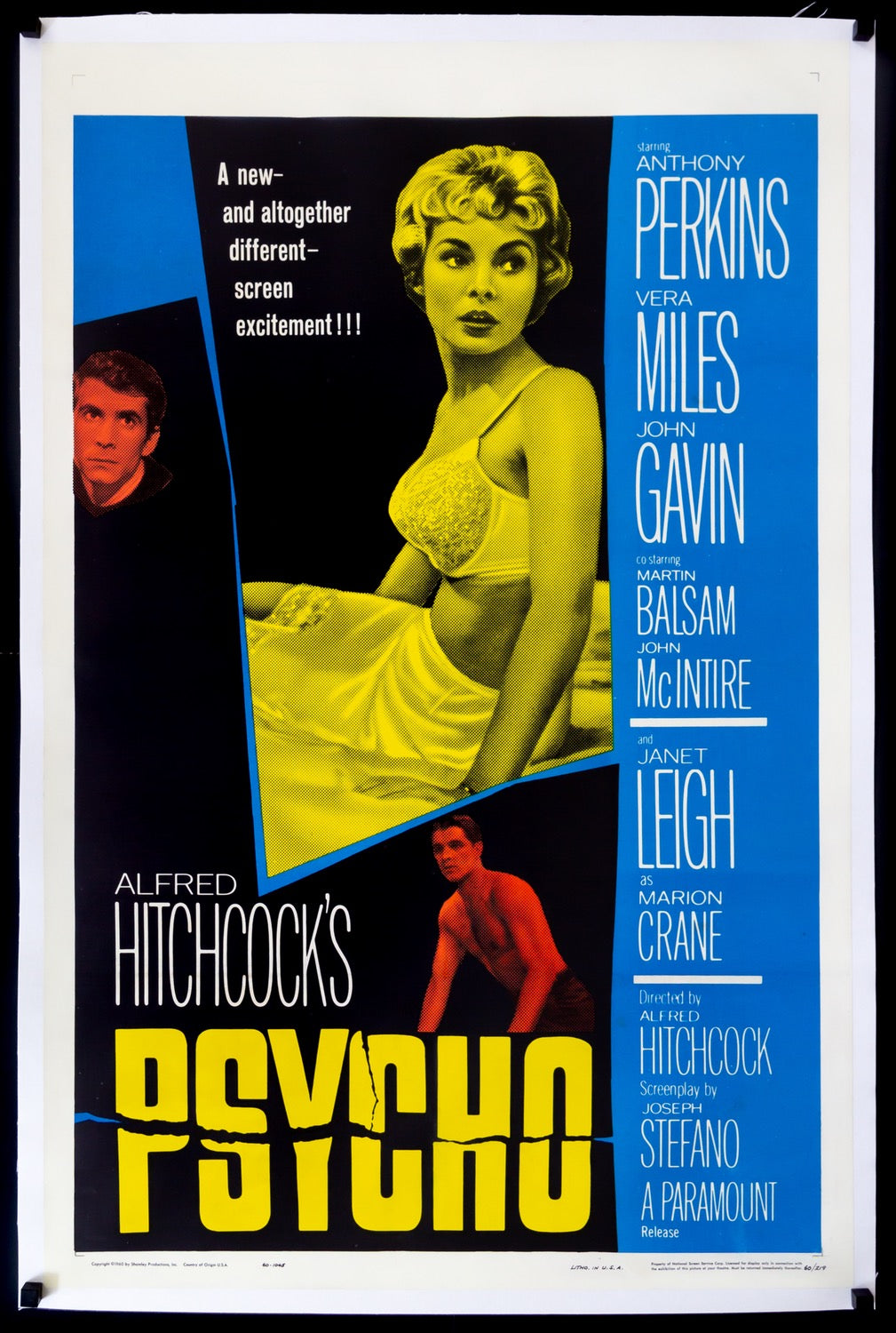 Psycho (1960) Original One-Sheet Movie Poster - Original Film Art - Vintage  Movie Posters
