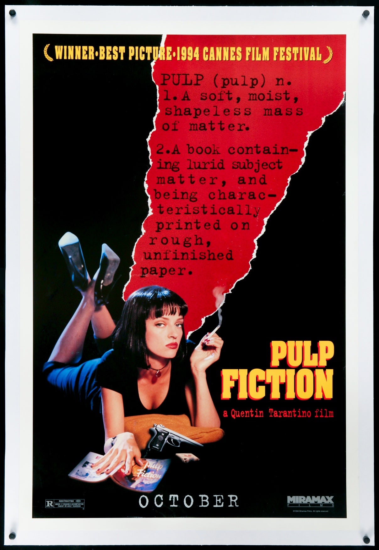 90s VINTAGE PULP FICTION ORIGINAL POSTER