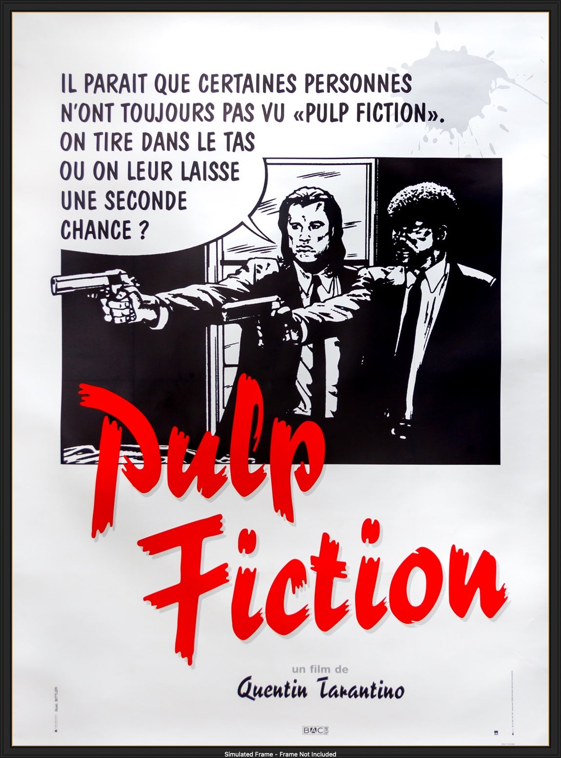Pulp Fiction 1994 Original French Grande Movie Poster Original