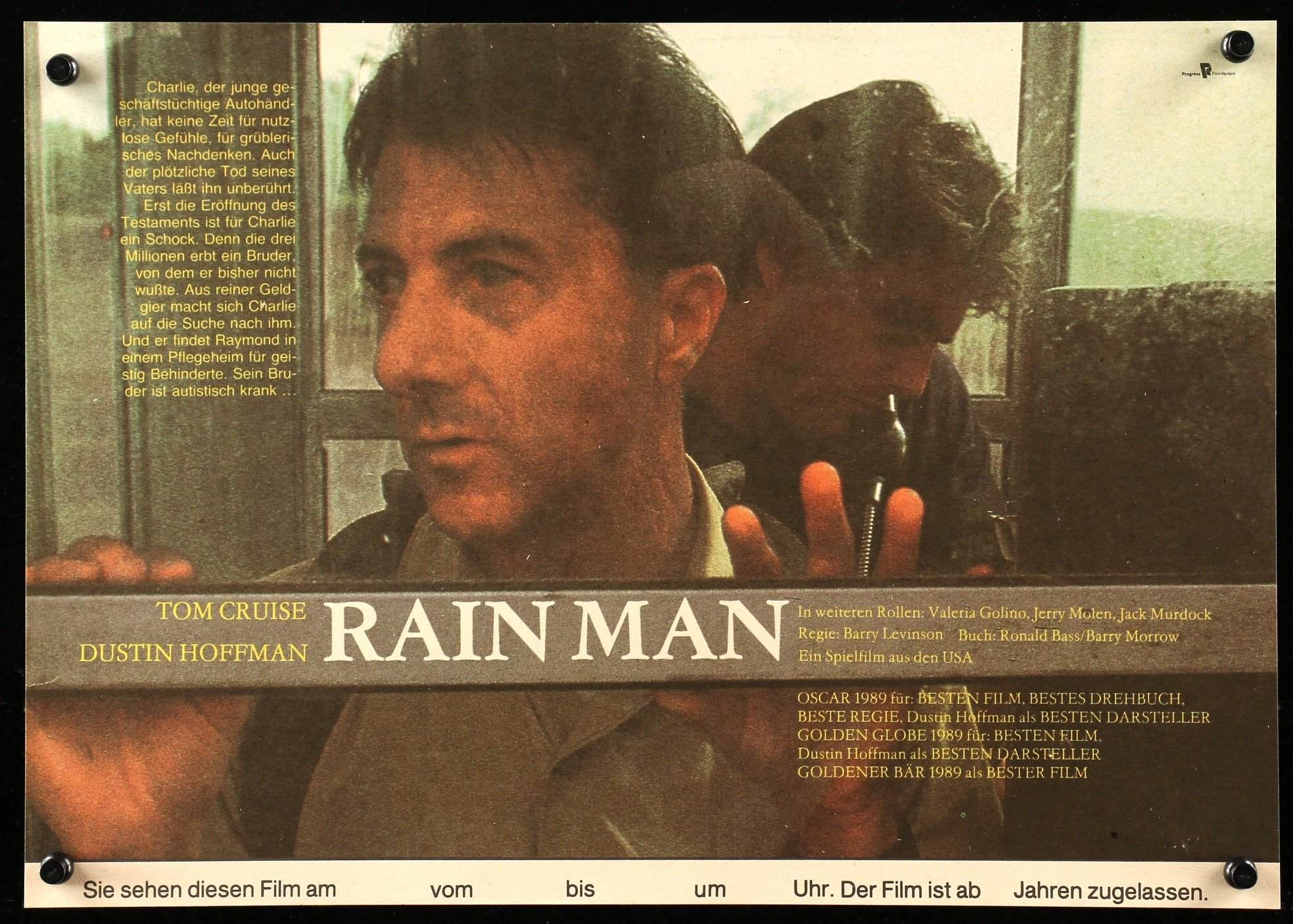 レインマン 1989年公開時 映画館用オリジナルポスター Rain Man (1988) Original East German Movie Poster - Original Film